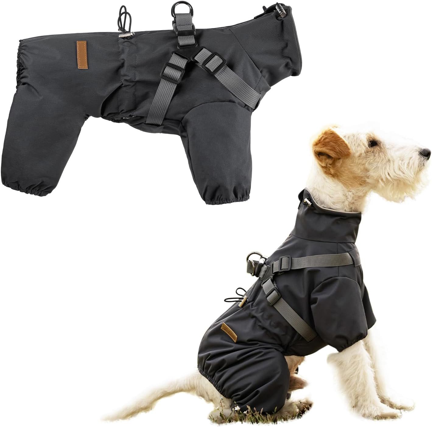 Beaface Hunderegenmantel wasserdicht mit Geschirr, reflektierend für kleine & große Hunde, Hunderegenjacke für Kleine, Mittlere und Große Hunde