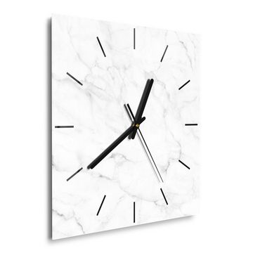 DEQORI Wanduhr 'Marmorplatte im Detail' (Glas Glasuhr modern Wand Uhr Design Küchenuhr)