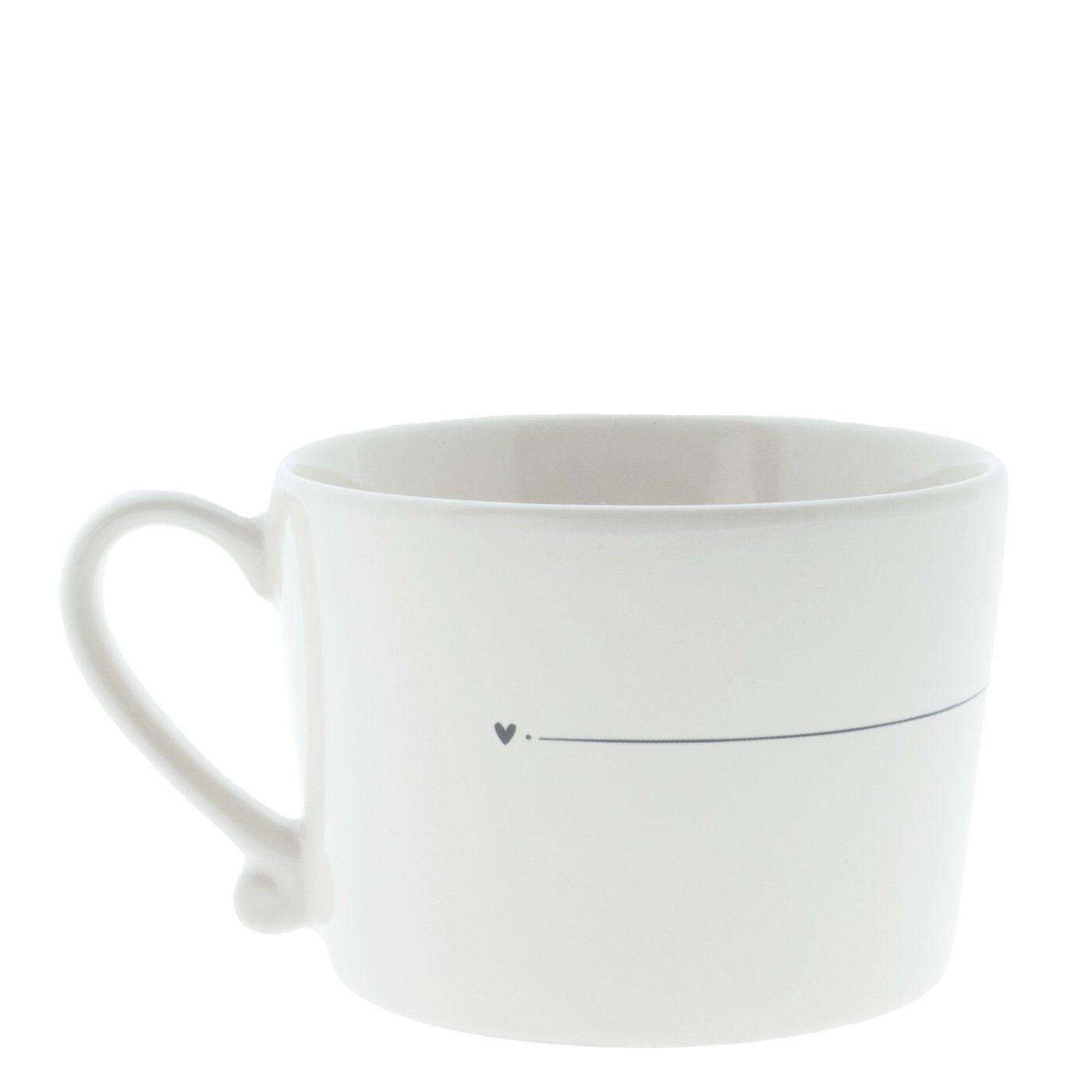 Keramik Henkel Tasse bisous 114 Collections weiß schwarz mit (RJ/CUP BC Bastion BL), handbemalt Tasse Keramik,