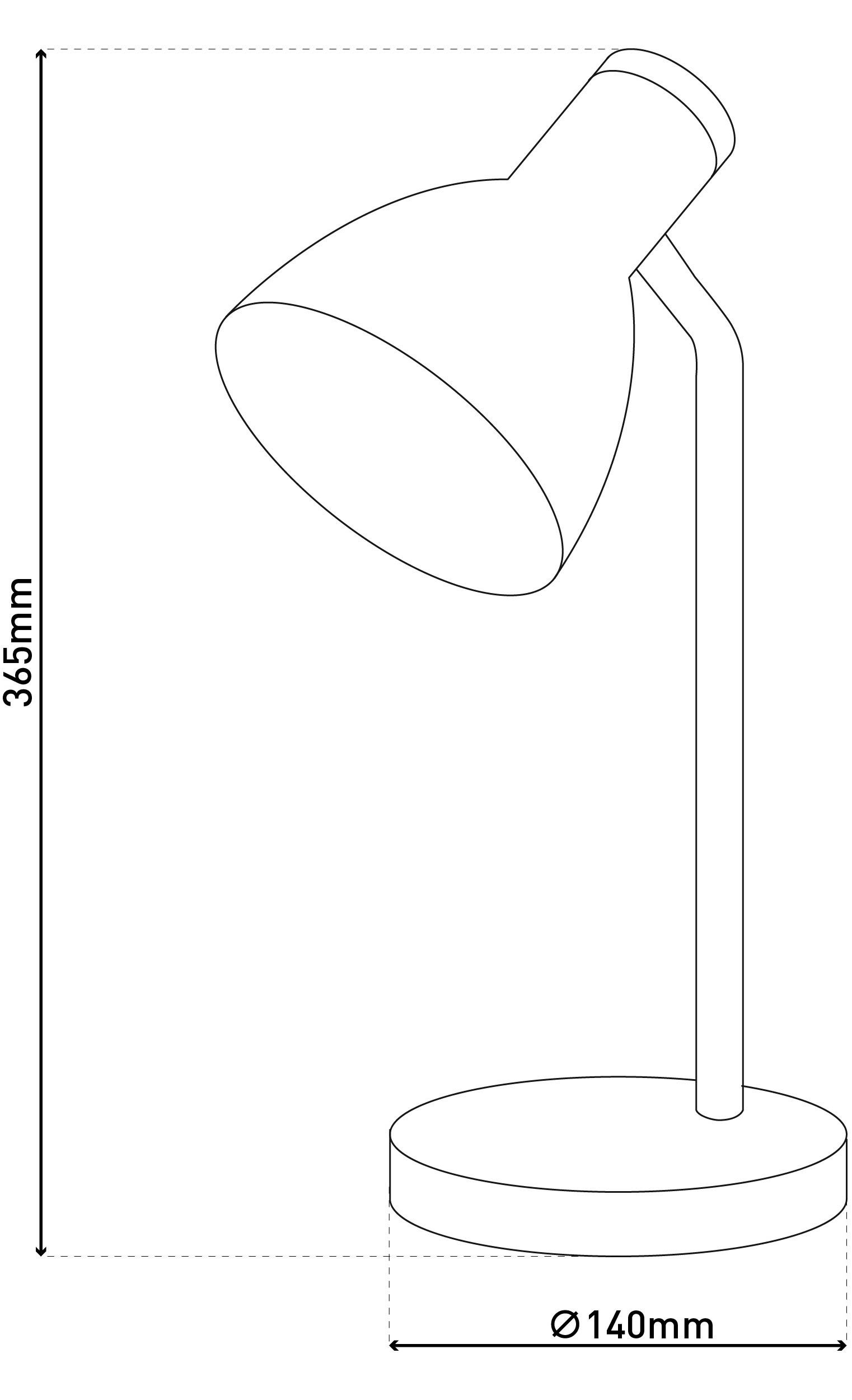 näve Schreibtischlampe Marie, ohne Leuchtmittel, Fuß und Schirm z.T. aus Holz, Schirm flexibel beweglich, E14
