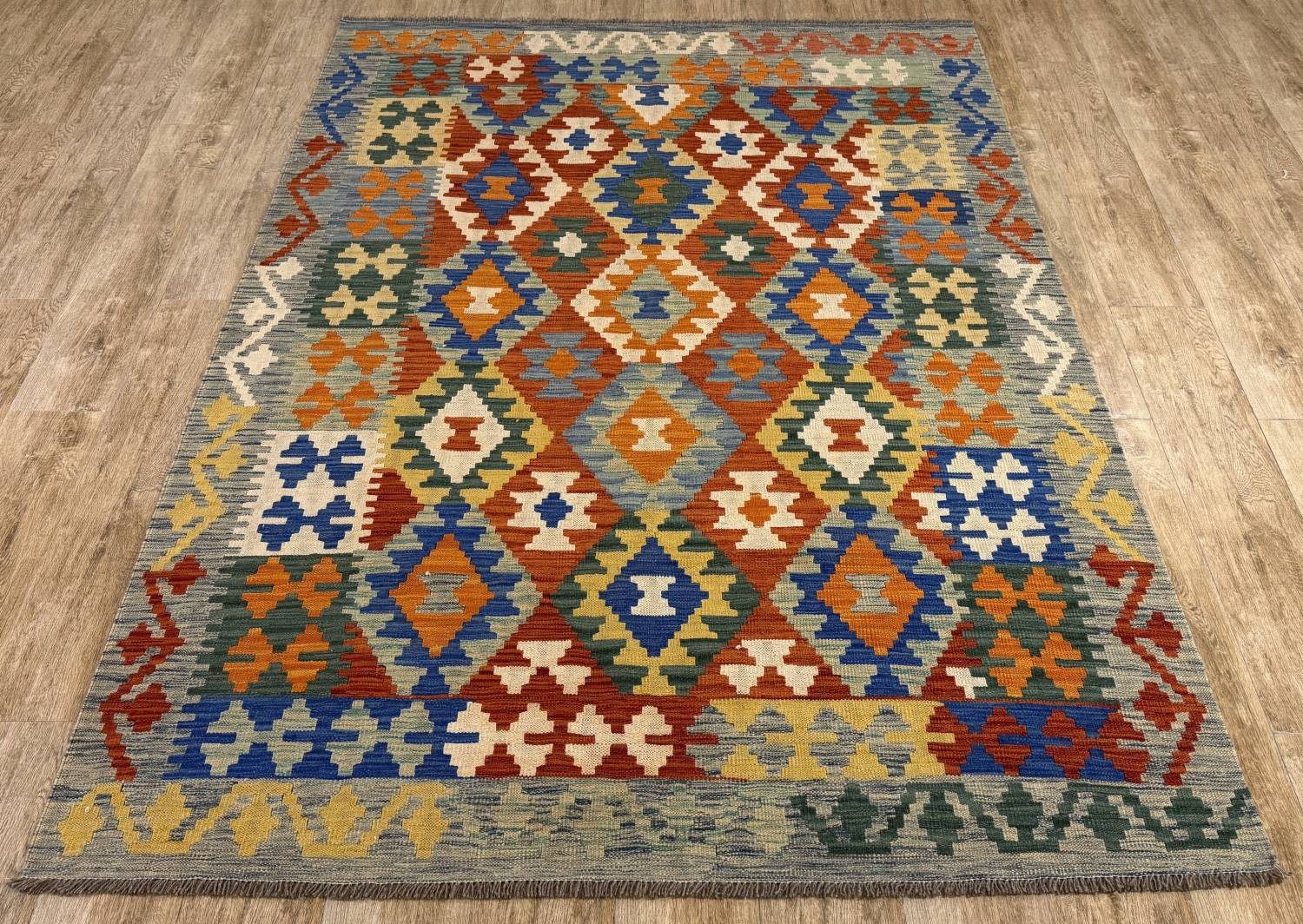 Rug Studios Teppich KELIM ORIGINAL HANDGEARBEITET, Rechteckig, Höhe: 5 mm, Handgefertigt, 174 x 243 cm, Multi