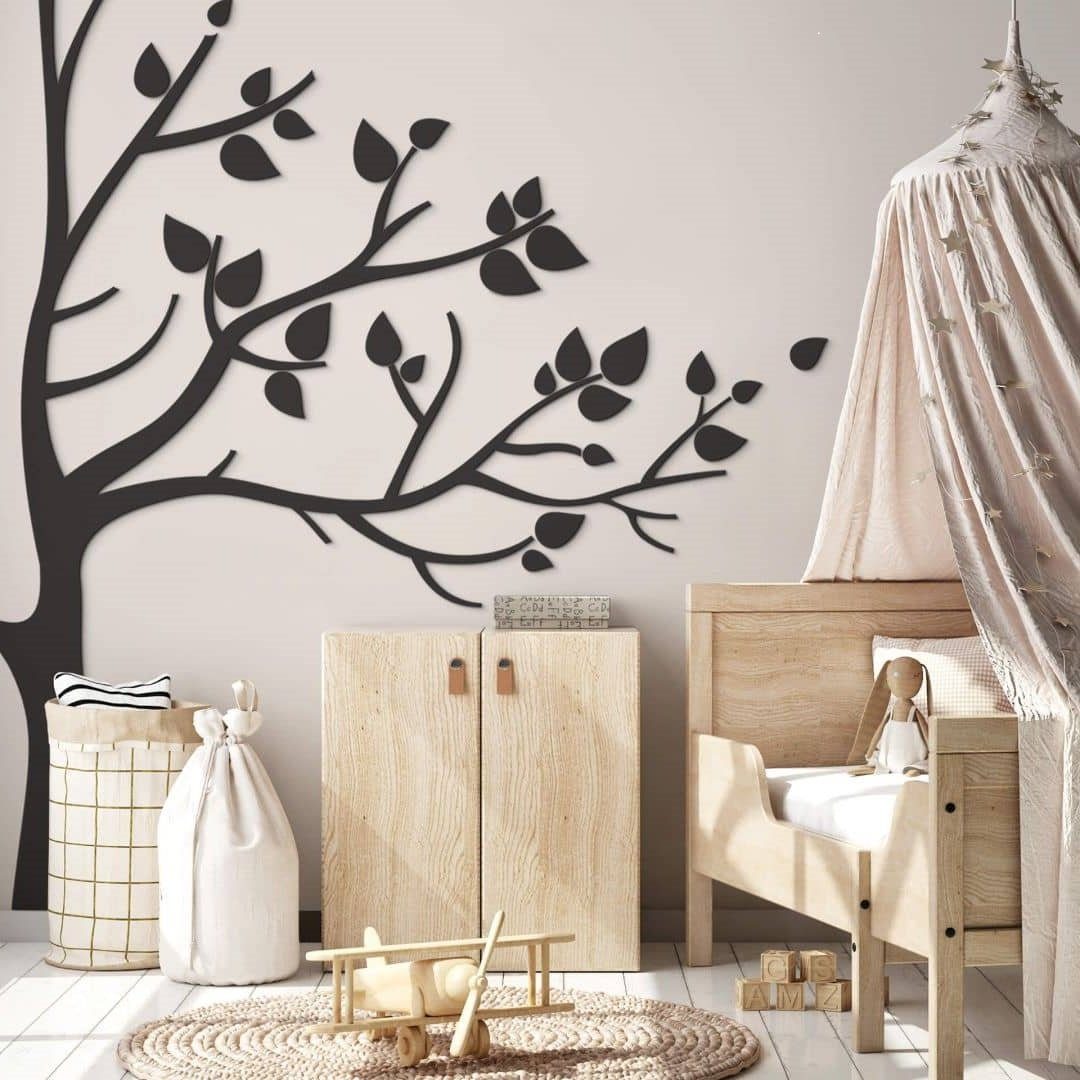K&L Wall Art Holzbild Lebensbaum Kinderzimmer Boho Deko Baum des Lebens, (Holzposter mehrteilig), Holz Wandbild XXL