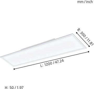 EGLO LED Rasterleuchte SALOBRENA-C, Dimmfunktion, Farbwechsel, mehrere Helligkeitsstufen, LED fest integriert, Kaltweiß, Neutralweiß, Tageslichtweiß, Warmweiß, Panel, Smart Home Deckenlampe, Weiß, 120x30 cm, dimmbar