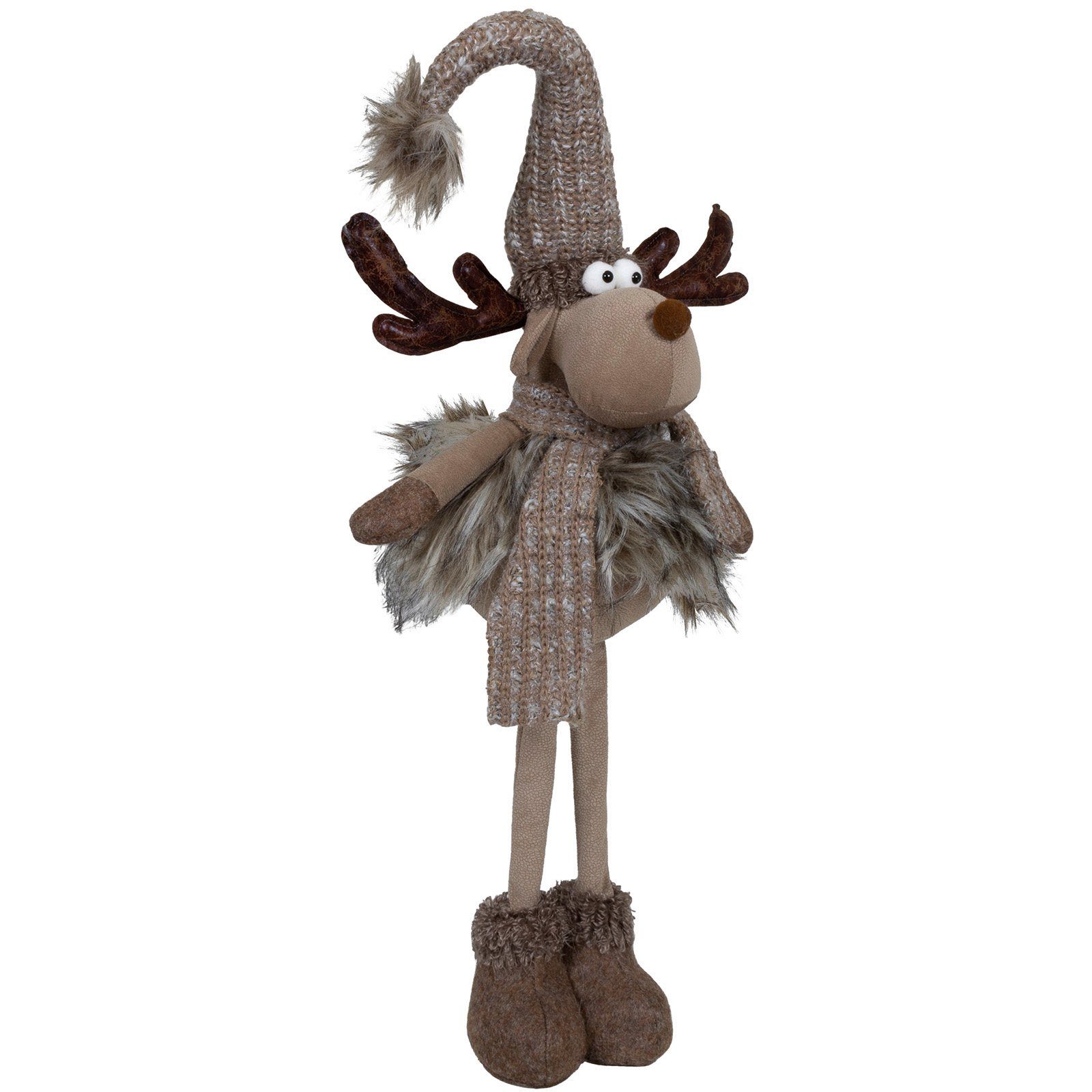 Christmas Paradise Weihnachtsfigur Elch ausziehbar 36-56cm (56-76cm) (Deko Figur, 1 St), Weihnachten, braun