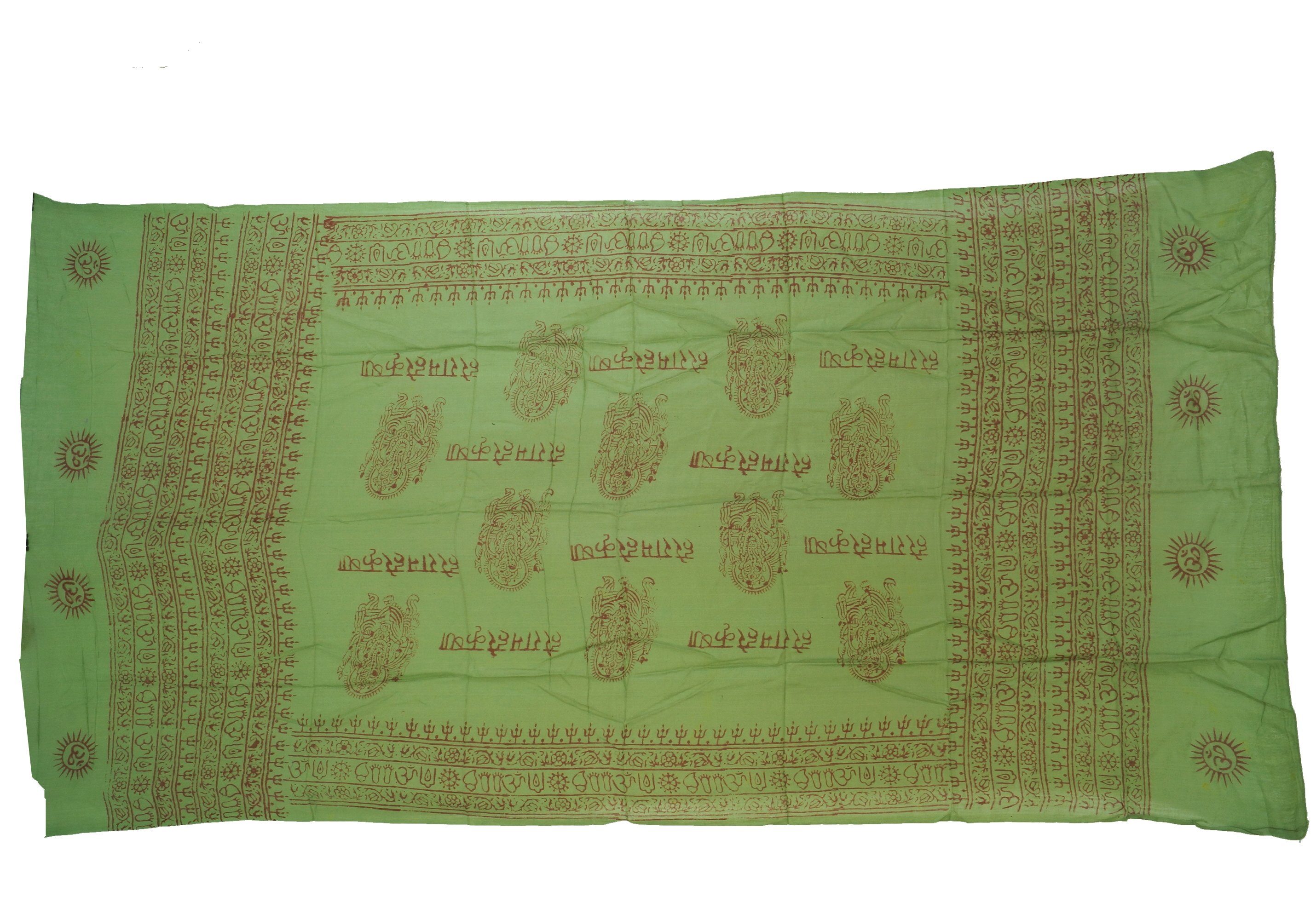 Guru-Shop Sarong Dünnes grün Tuch, - Baba Lunghi Benares