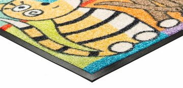 Fußmatte Miezentreffen, wash+dry by Kleen-Tex, rechteckig, Höhe: 7 mm, Schmutzfangmatte, Motiv Katzen, rutschhemmend, waschbar