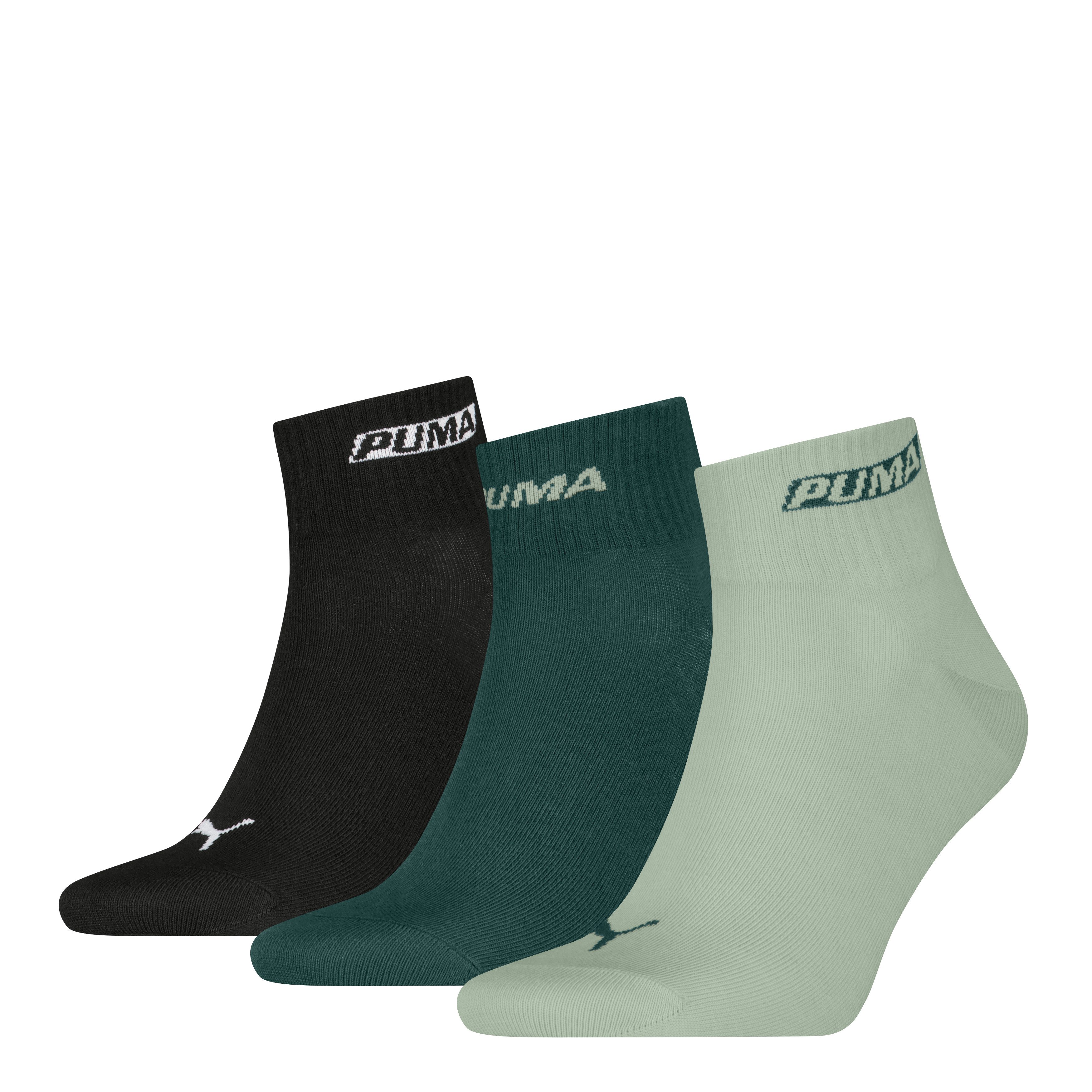 PUMA Kurzsocken PUMA UNISEX LOGO STACKING QUARTER (3 Paar)