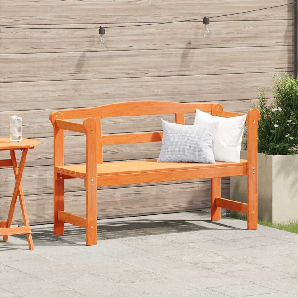 vidaXL Gartenbank Bank Outdoor Braun 119 x 44 x 76 cm Massives Kiefernholz (1-St)