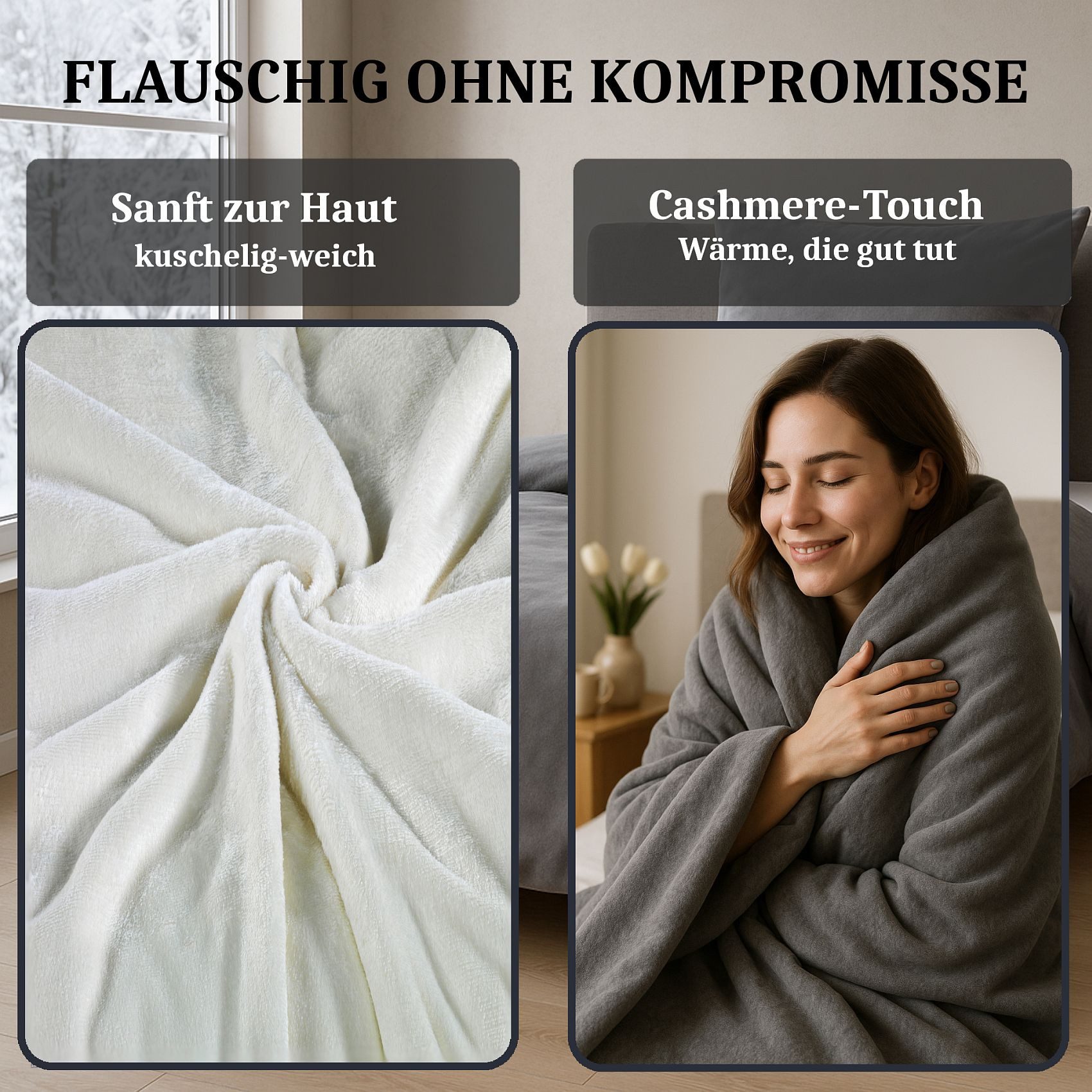 Malika Bettwäsche 135x200 + 80x80 cm Cashmere Touch Bettwäsche, atmungsaktiv, Für Allergiker geeignet, pflegeleicht, angenehm weicher Stoff
