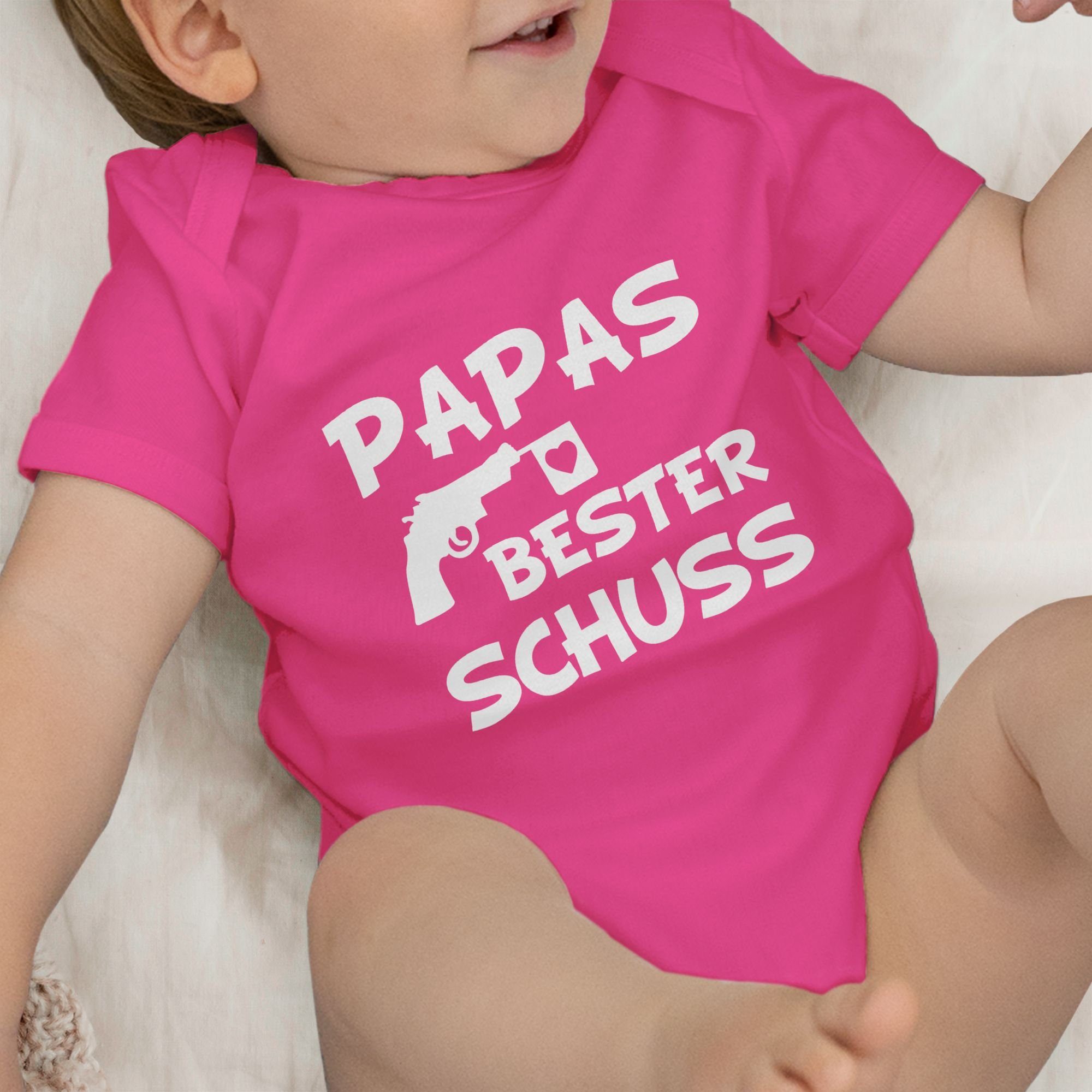 - Papas weiß Fuchsia 2 Baby Geschenk Shirtbody bester Treffer Vatertag Shirtracer