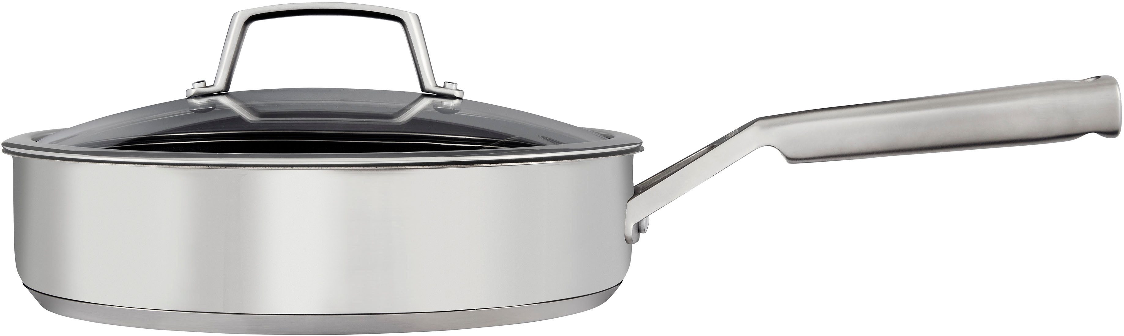 NINJA Bratpfanne Ninja ZEROSTICK Edelstahl-Bratpfanne (26 cm) C60126DE, Edelstahl (1-tlg), Edelstahl mit Aluminiumbeschichtung für Braten bei hohen Temperaturen