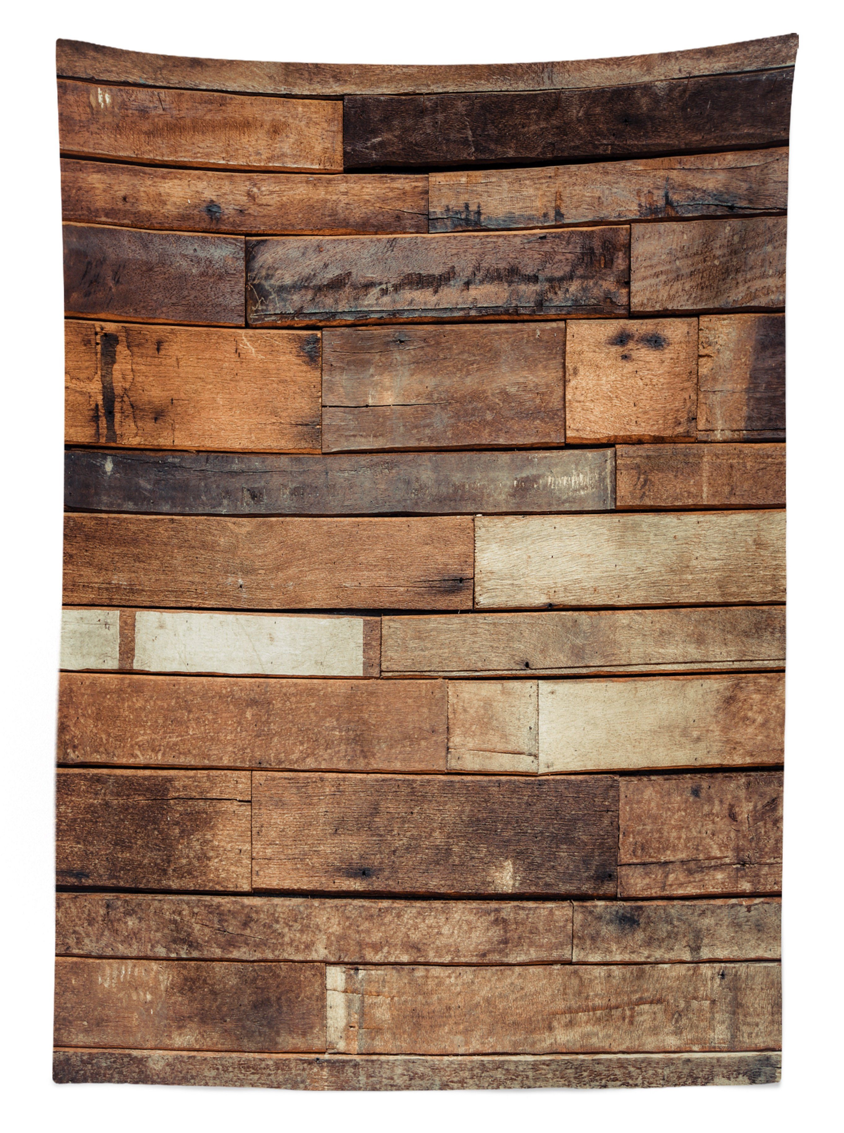 Farbfest geeignet Holz Waschbar Blick Tischdecke Außen den Boden Rustic Abakuhaus Für Farben, Bereich Klare Brown