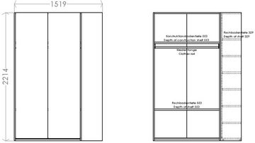 Müller SMALL LIVING Kleiderschrank Modular Plus Variante 1 inklusive links oder rechts montierbarem Seitenregal