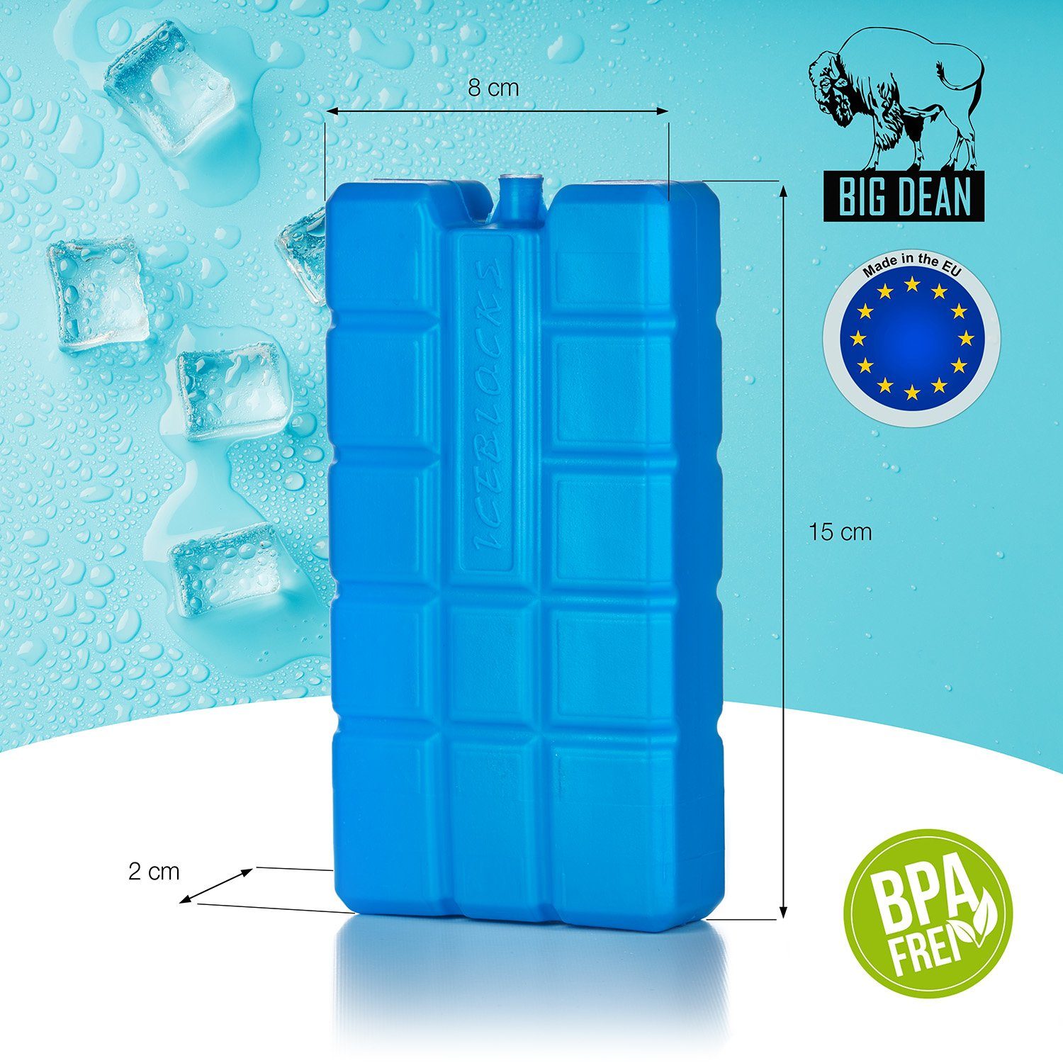 BigDean Kühlakku 4x Kühlakkus je 200ml 12h Kühlung für Kühltasche & Kühlbox Made i, Natürliche Kühlflüssigkeit, Robustes HDPE-Kunststoffgehäuse.