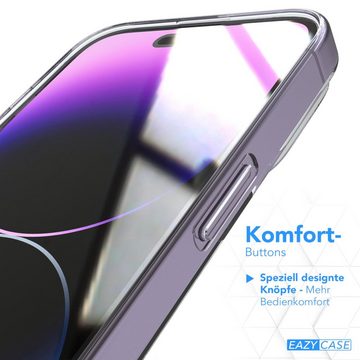 EAZY CASE Handyhülle Slimcover Clear für Apple iPhone 14 Pro 6,1 Zoll, durchsichtige Hülle Ultra Dünn Silikon Backcover TPU Telefonhülle Klar