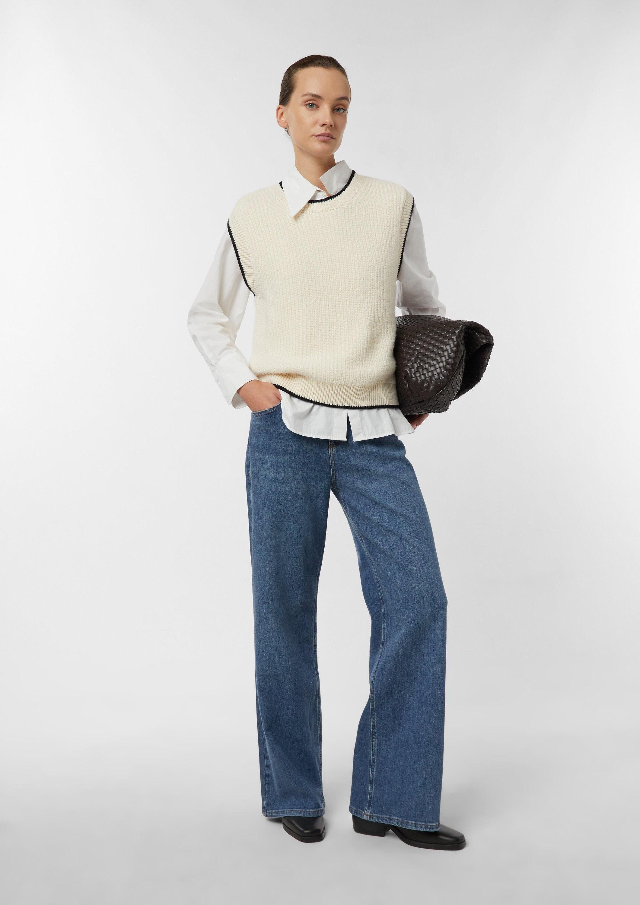 comma Weite Jeans Jeans-Hose Elastische Wide Leg Jeans
