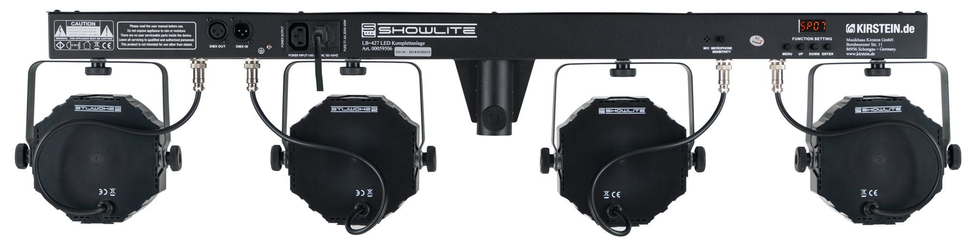 Showlite Lichtanlage LB-427 LED RGB inkl. & Stativ, Fußfernsteuerung Licht Tasche 4x DMX-Controller, PAR-Spots, Komplettanlage
