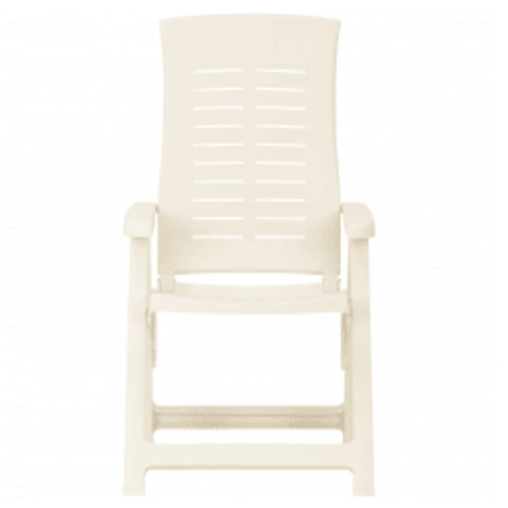 vidaXL Gartenstuhl Verstellbare Gartenstühle 2 Stk. Kunststoff Weiß (2 St)