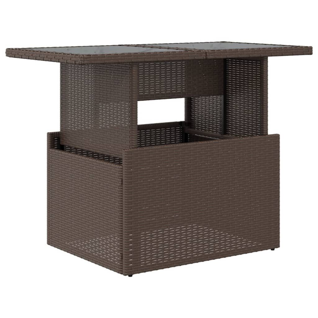 vidaXL Gartentisch Gartentisch mit Glasplatte Braun günstig online kaufen