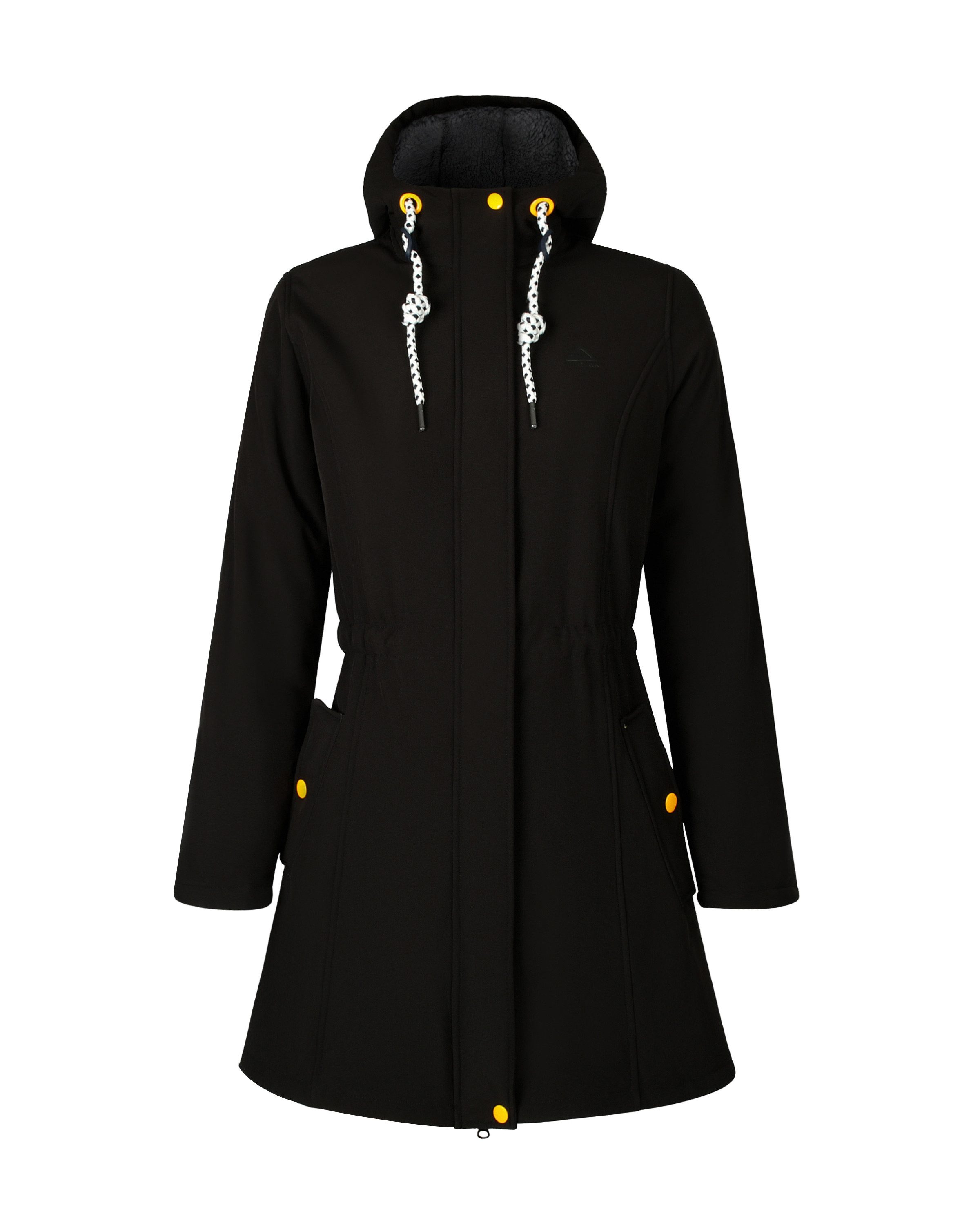 ATLASLAVA Wintermantel Damen Lang Fleece Winterjacke Warme Mantel (1-tlg) Winter Parka mit Kapuze & Kordelzug, 2-Wege-Reißverschluss