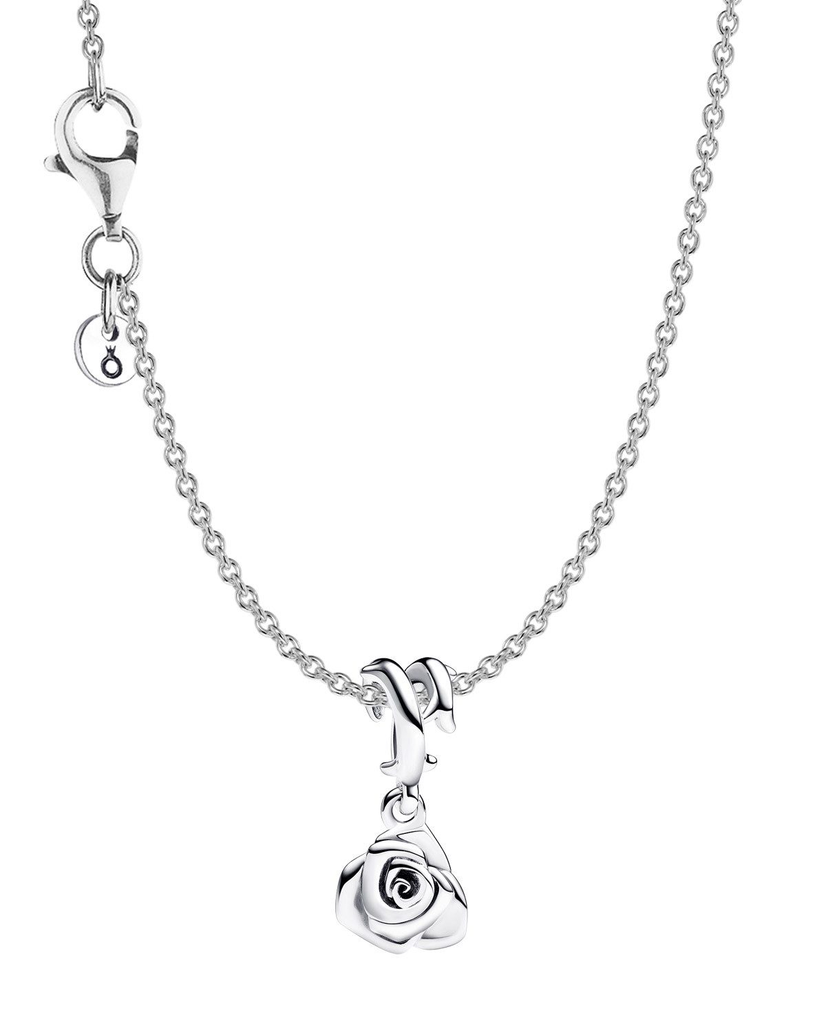 Kette mit Anhänger Blühende Rose Silber