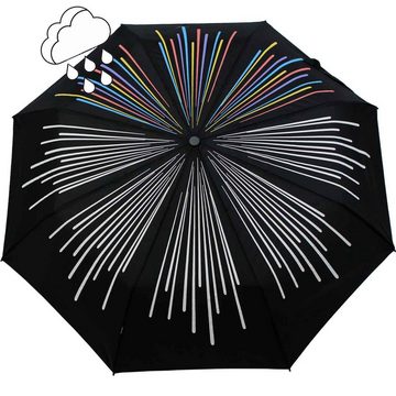 Knirps® Langregenschirm stabiler, leichter Schirm mit Auf-Zu-Automatik, der Aufdruck ändert seine Farbe, wenn er nass wird