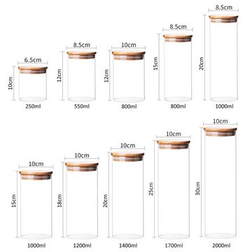 MULISOFT Vorratsglas Stapelbares und Luftdichtes Vorratsglas 3er Set, (Erhältlich in verschiedenen Größen, 3-tlg), Vorratsdosen, Kaffeedose, Keksdose mit Deckel
