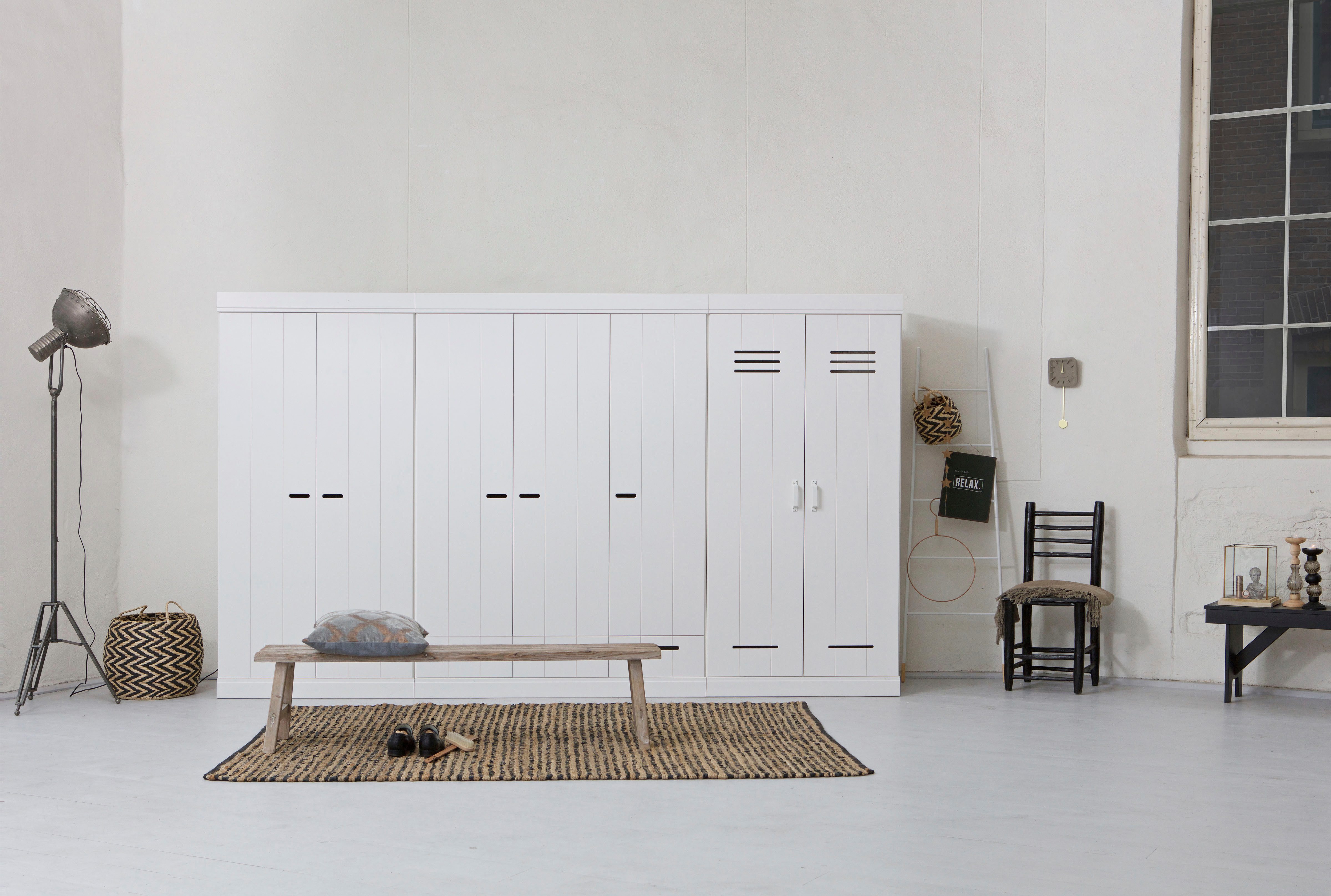 WOOOD Kleiderschrank Connect FSC®-Kiefernholz mit sichtbare Maserungen H195 x B94 x T53 cm FSC® Massivkiefer, Melamin-Innenraum