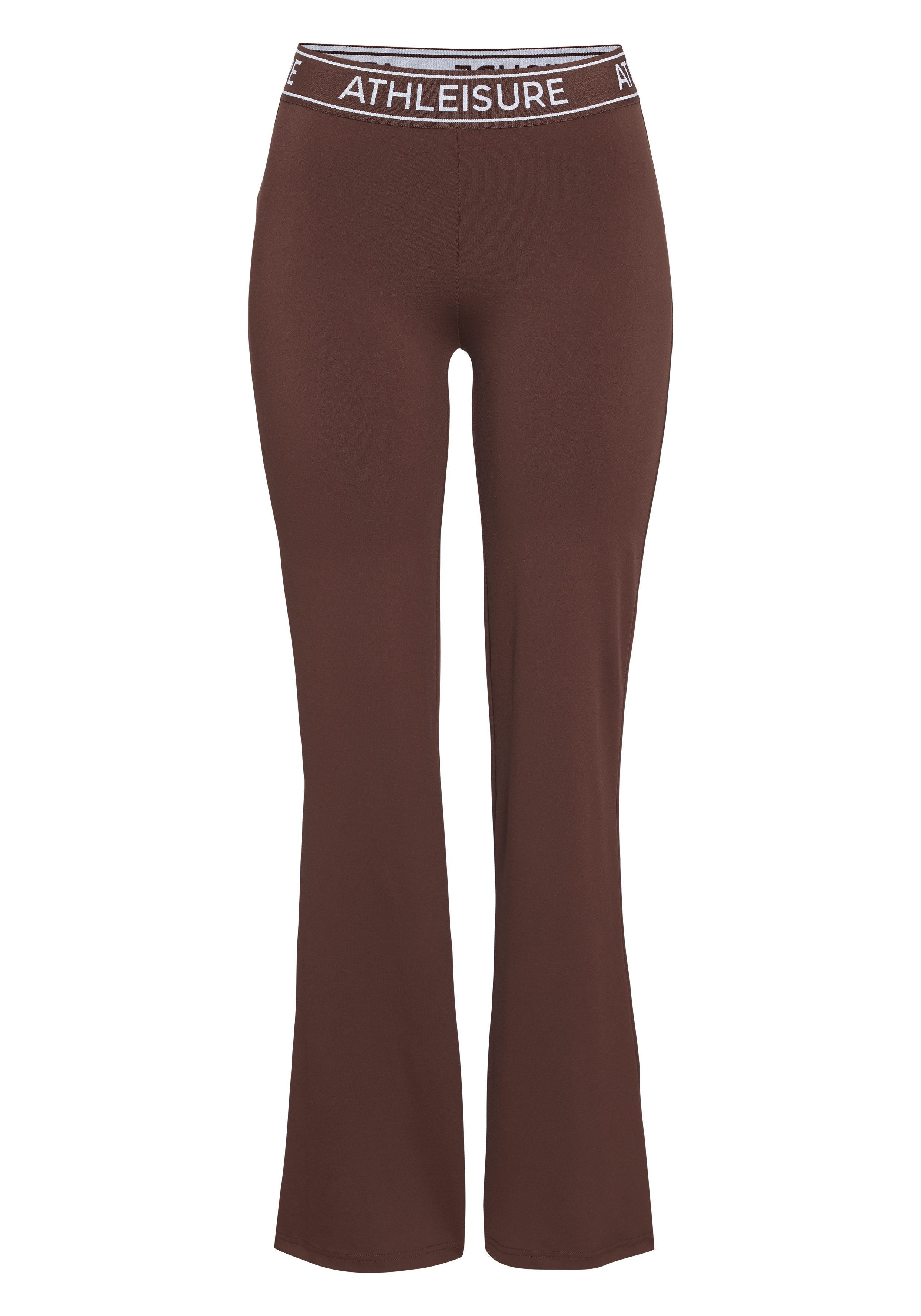 LASCANA ACTIVE Jazzpants mit breitem Gummibund und Aufschrift, Schlaghose, Flared, Bootcut. Reduzierter Preis € 39,99. Unverbindliche Preisempfehlung € 49,99