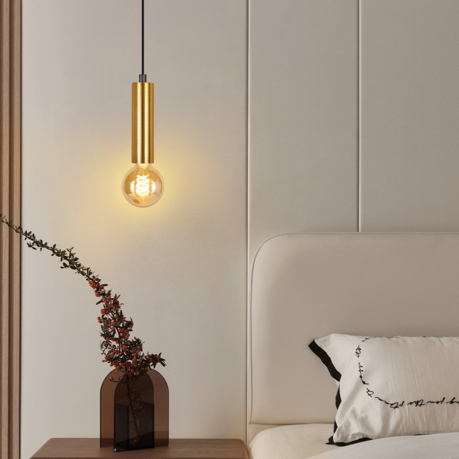 ZMH Pendelleuchte Esszimmer 1 Flammig E27 Gold Hängeleuchte Metall für Schl günstig online kaufen