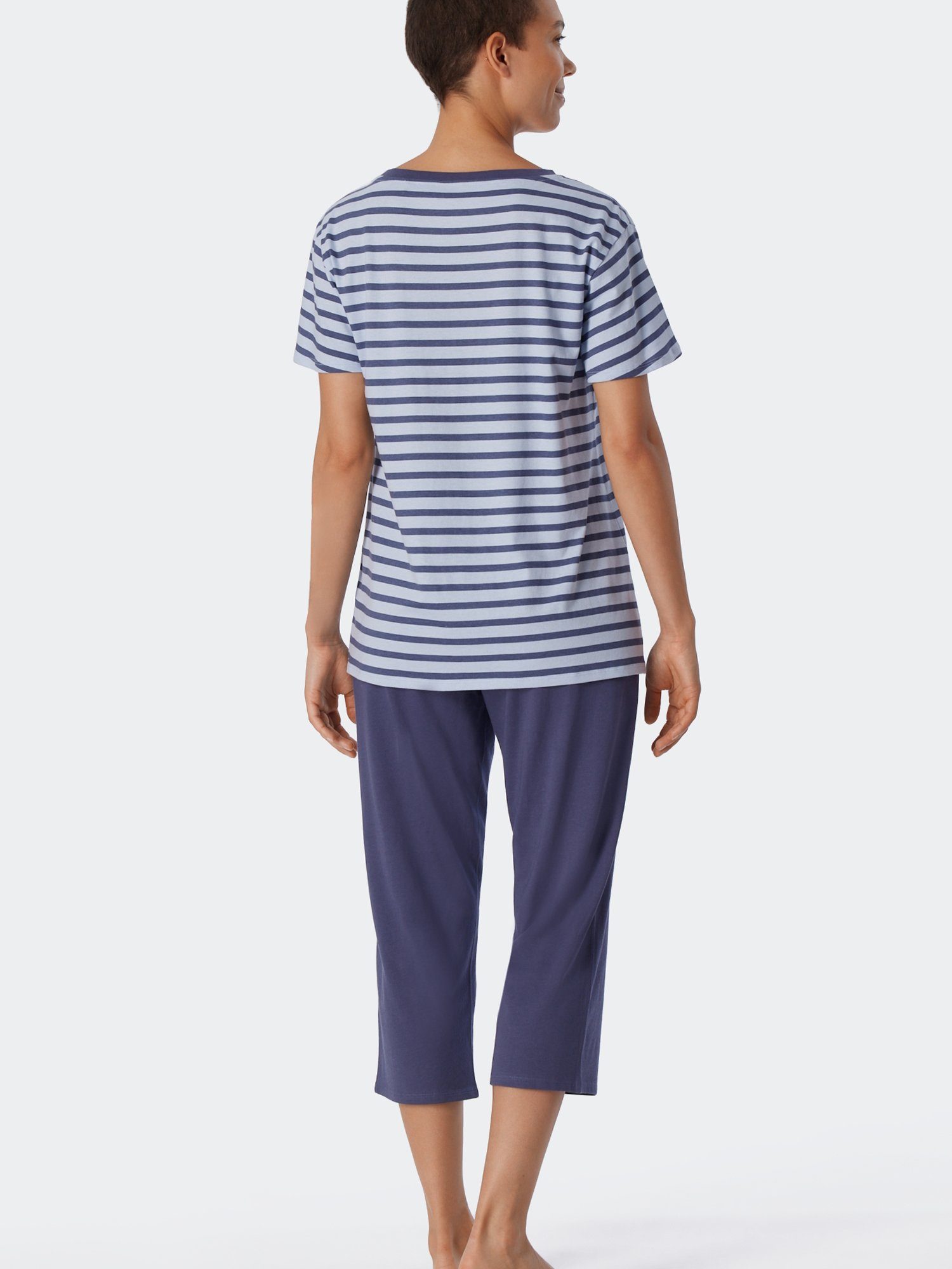 Schiesser Pyjama Essential blau Stripes