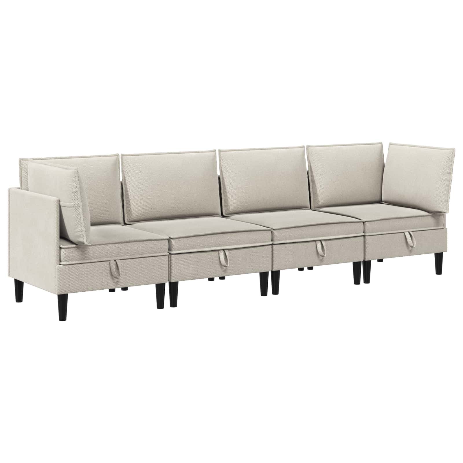 vidaXL Sofa Wohnzimmergarnitur 4 stk. Hafer Stoff, 4 Teile
