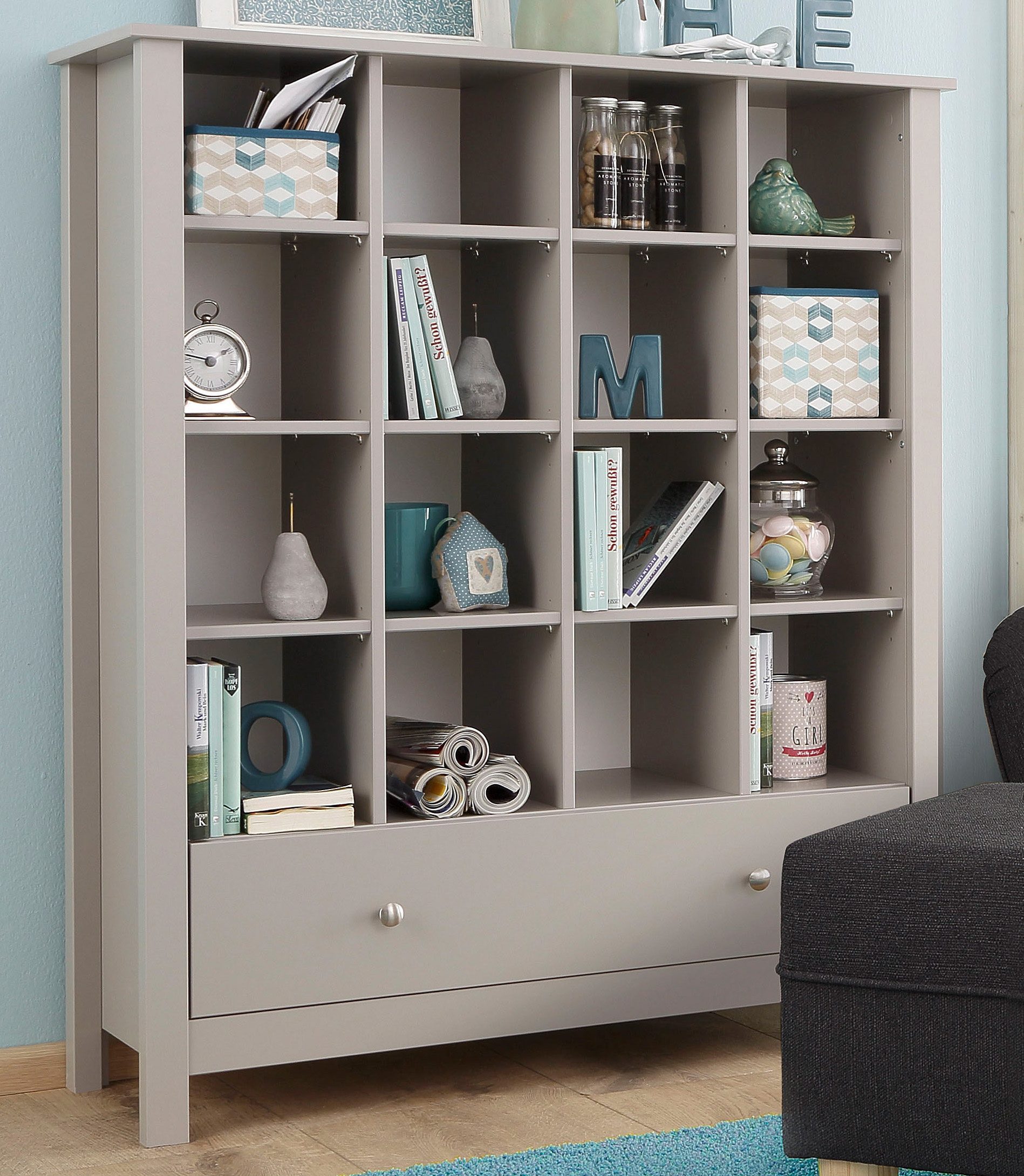 Dekorationsvorschlag: Regal JUSTIN von HOME AFFAIRE in der Farbe grau ab - 219,00€