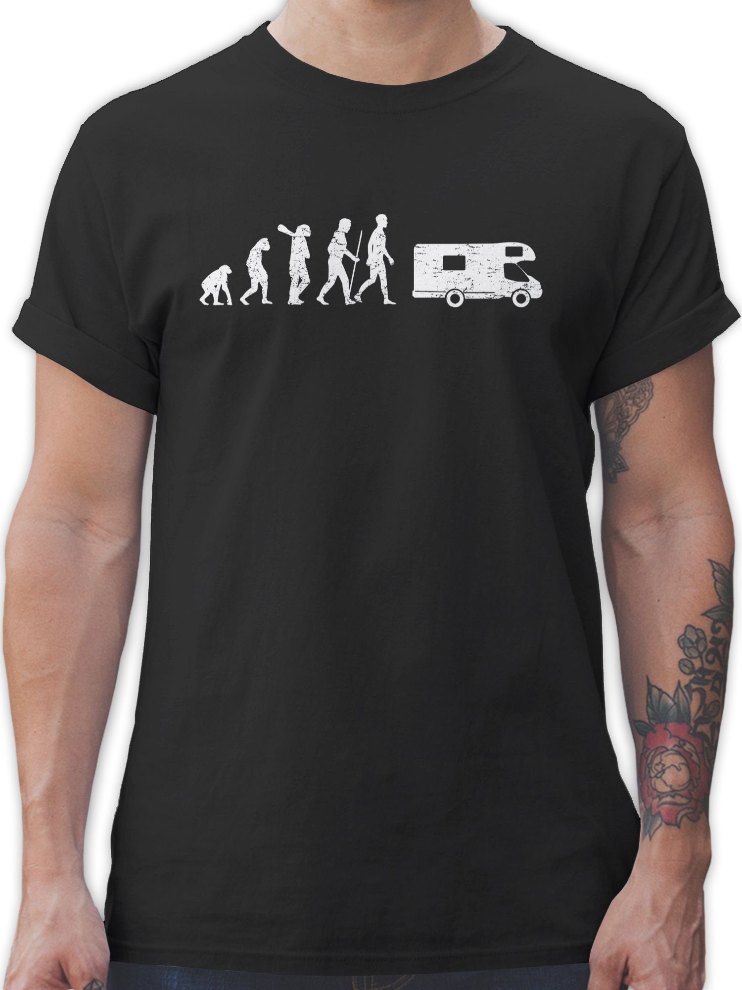 Shirtracer T-Shirt Evolution Camper weiß Evolution Outfit 1 Schwarz