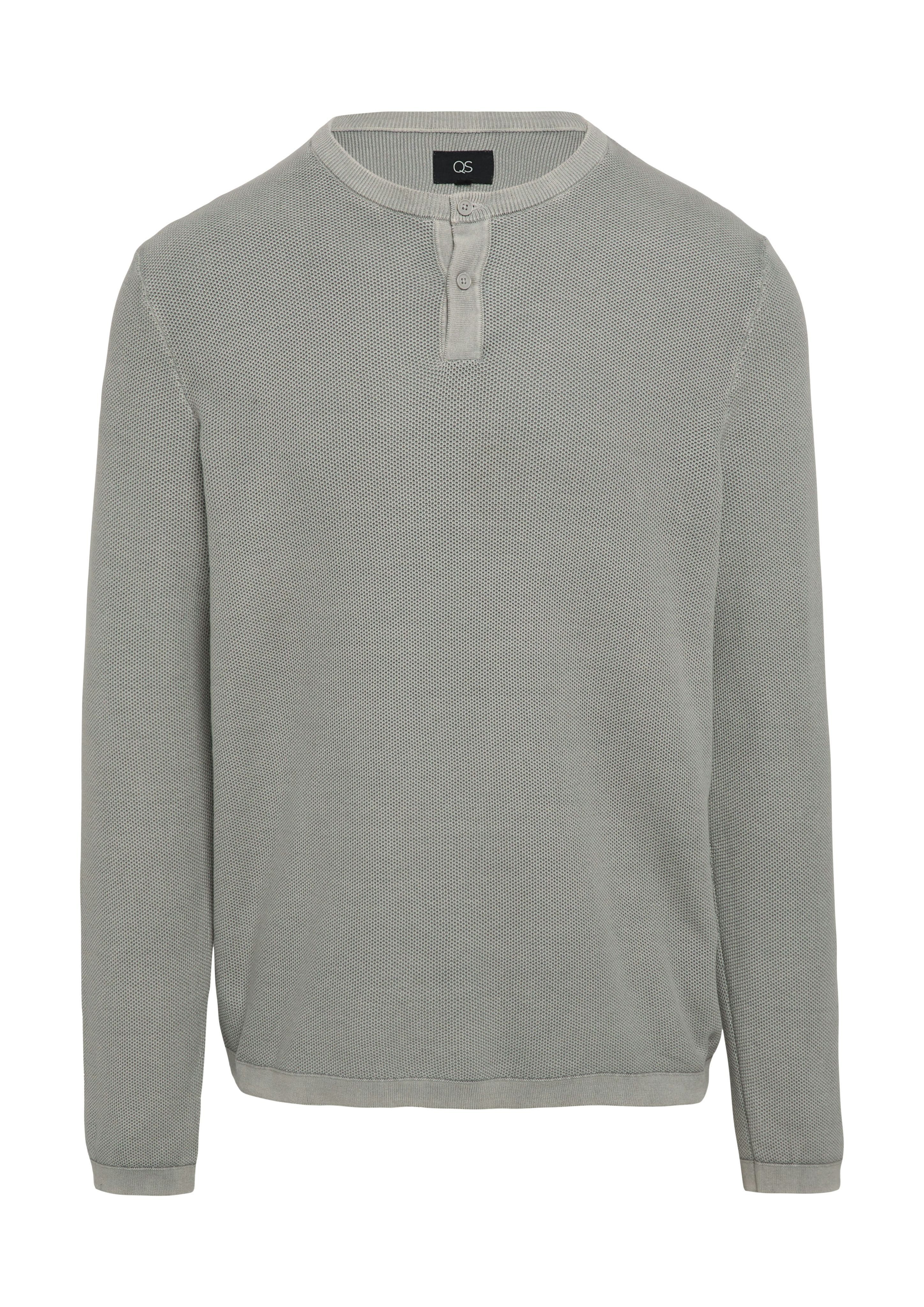 QS Strickpullover Melierter Strickpullover mit Layering-Detail günstig online kaufen