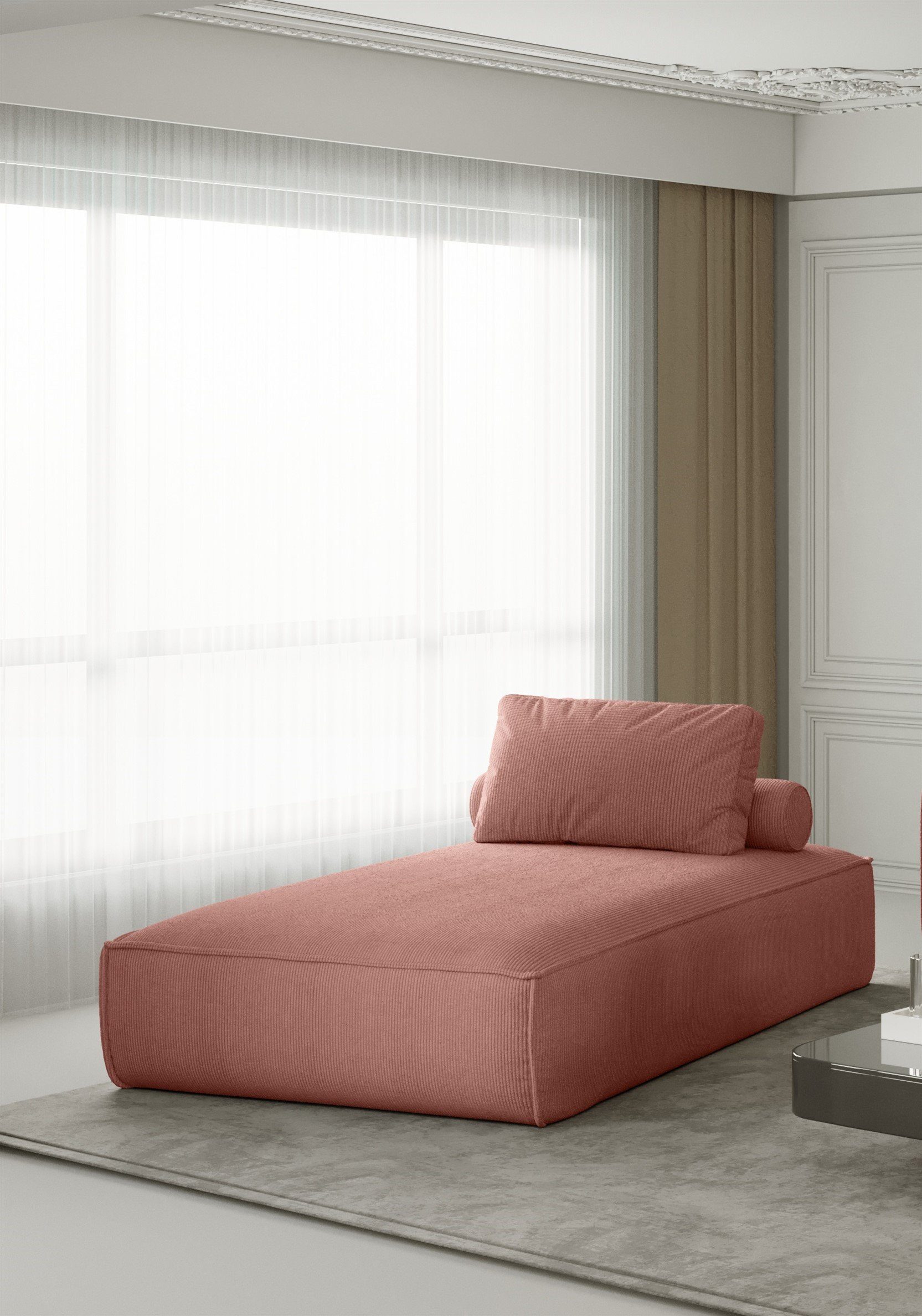 Fun Möbel Chaiselongue Liege Celes in Stoff, inkl. Rückenkissen