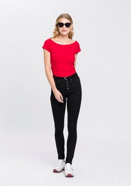 Arizona Skinny-fit-Jeans Ultra Stretch High Waist mit durchgehender Knopfleiste