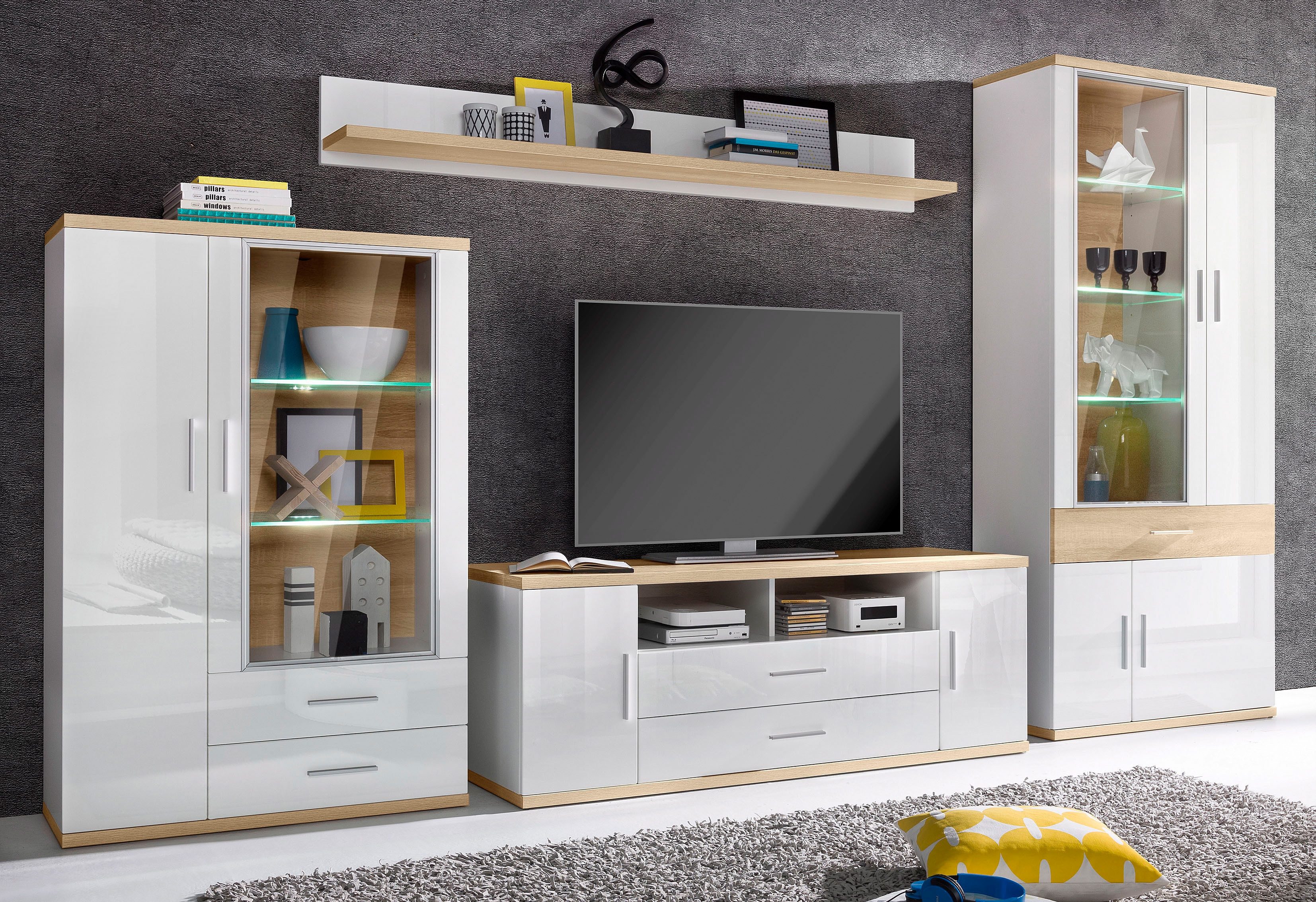 trendteam Wohnwand »Arena« (4-tlg.), Breite 360 cm, inkl. Beleuchtung - trendteam