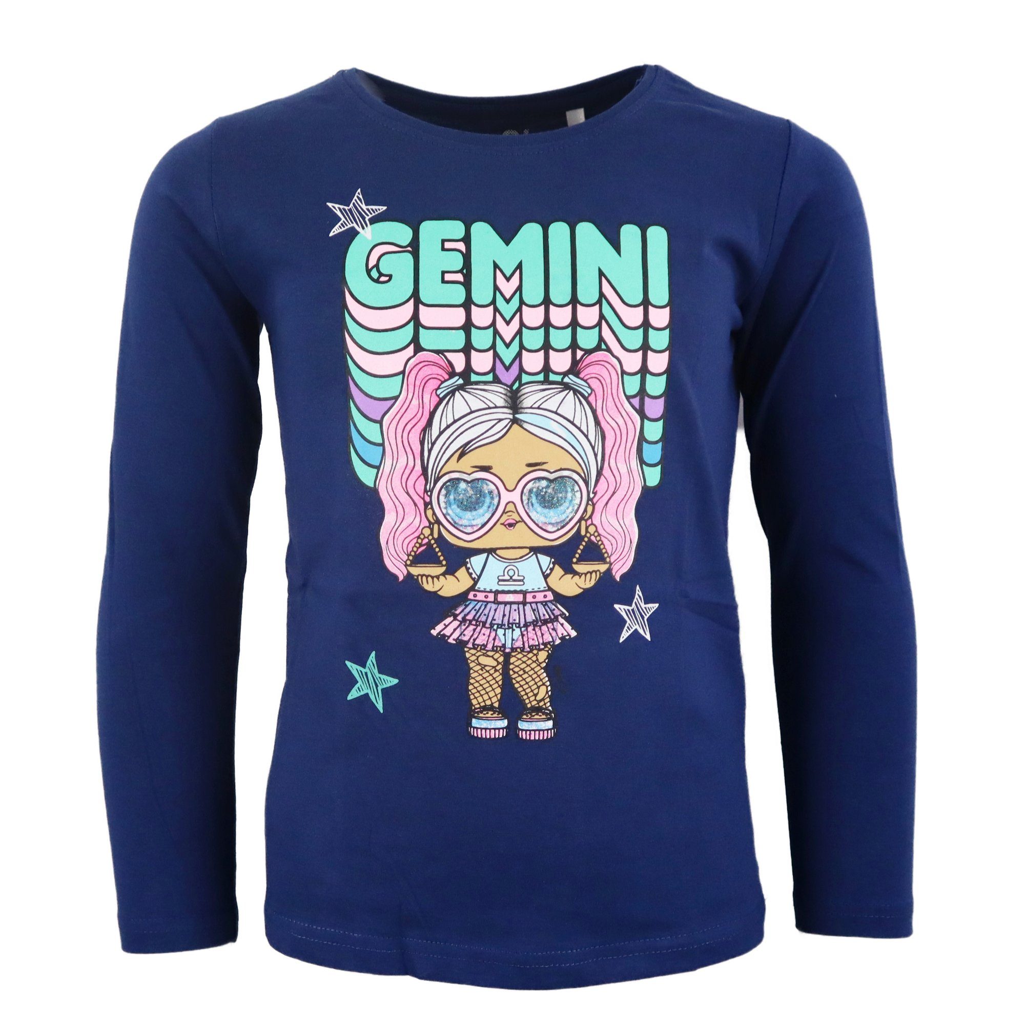 L.O.L. SURPRISE! Langarmshirt LOL Surprise Gemini Kinder Mädchen Shirt Gr. 98 bis 128, 100% Baumwolle Blau