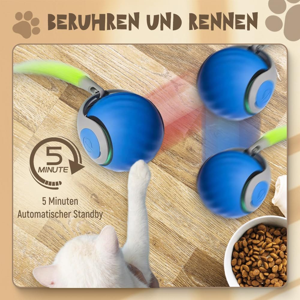 FANNOU Tier-Intelligenzspielzeug Katzen Ball, Interaktives Katzenspielzeug Elektrisch Magic Hund, (1-tlg) Selbstbeschäftigung Automatischer Rollball für Katzen Hunde