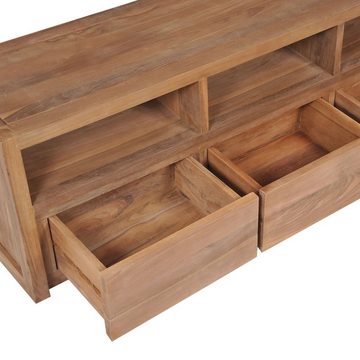 vidaXL TV-Schrank TV-Schrank Massivholz Teak mit natürlichem Finish 120×30×40 cm