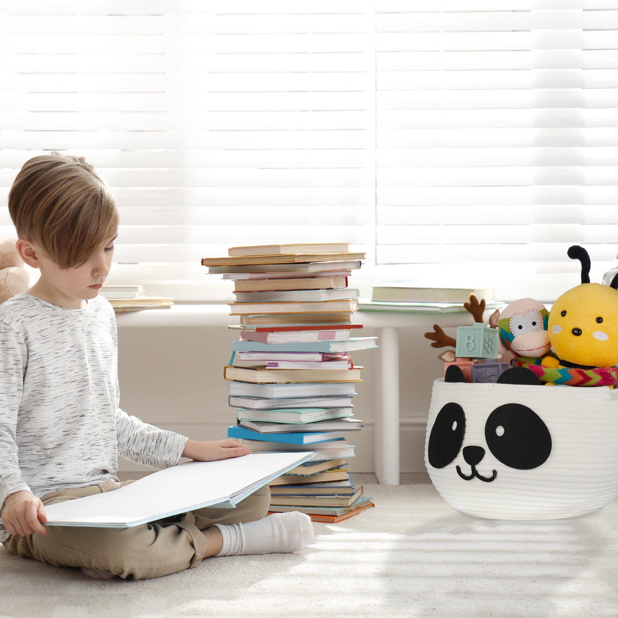 relaxdays Aufbewahrungskorb Kinder Aufbewahrungskorb Panda