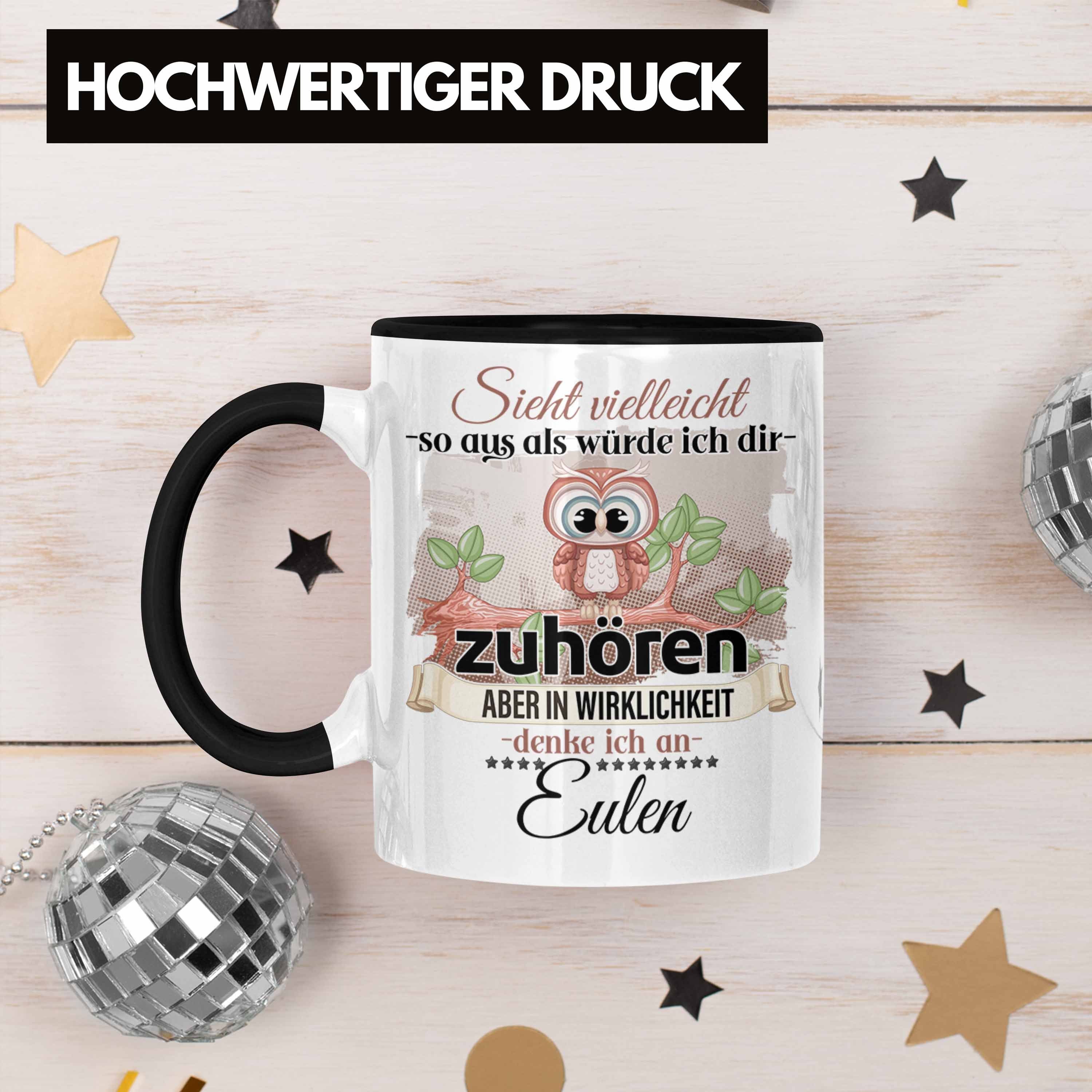 Geschenk Eulen Eulen Geschenkidee Tasse - Tasse Liebhaber Trendation Schwarz Trendation Lustige