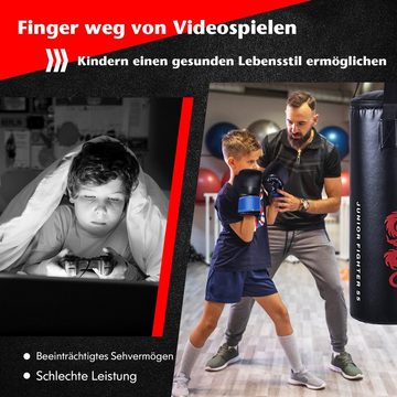 COSTWAY Boxsack Punching Bag, mit Boxhandschuhen