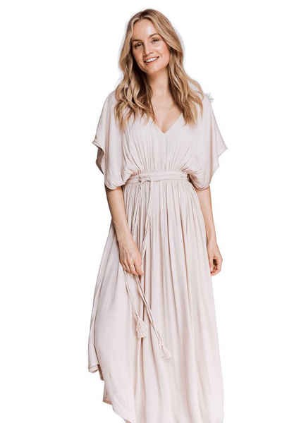 Zhrill Maxikleid Maxi Sommerkleid VASSE Beige (0-tlg)