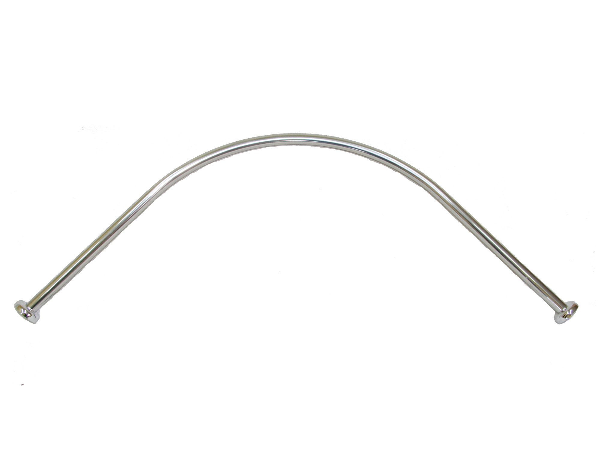 Ekershop Duschvorhangstange Bogenstange Alu Oval EINTEILIG 90 x 90 cm Eckduschstange, Ø 28 mm, kürzbar, Verschraubt, Aluminium, für Duschvorhang ohne Duschvorhangringe