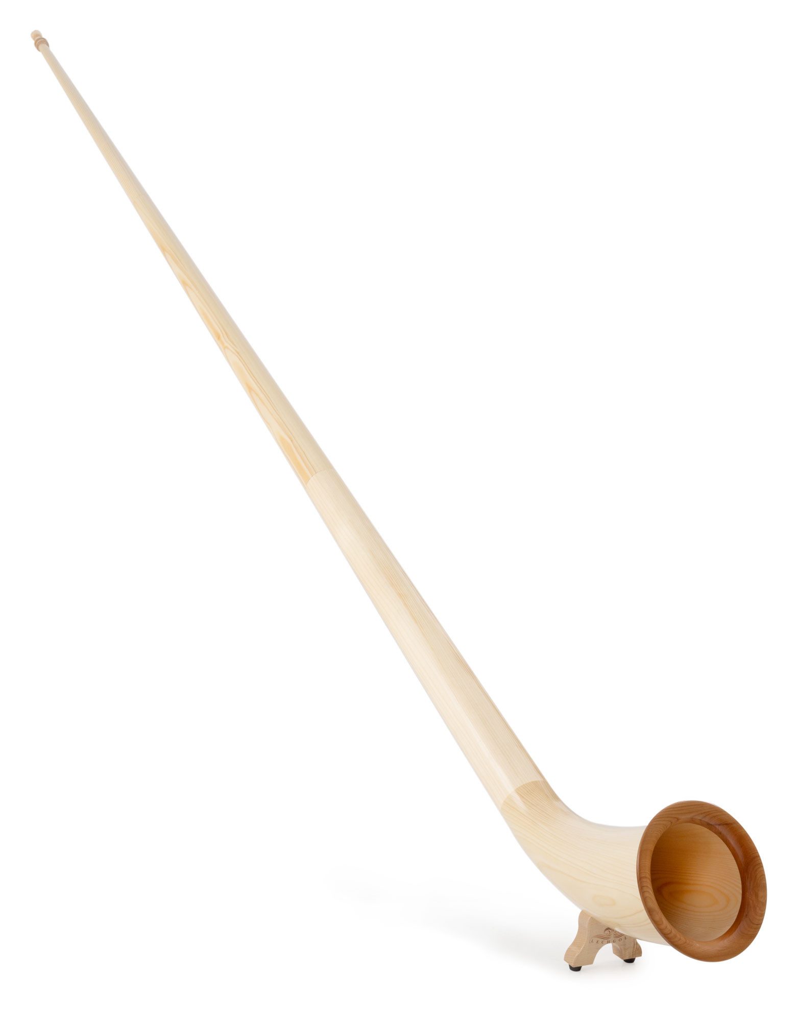 Lechgold Alphorn Alphorn Natur F 360 cm 3-teilig F, inklusive Holz-Mundstück, super-transportables Alphorn mit leichter Ansprache