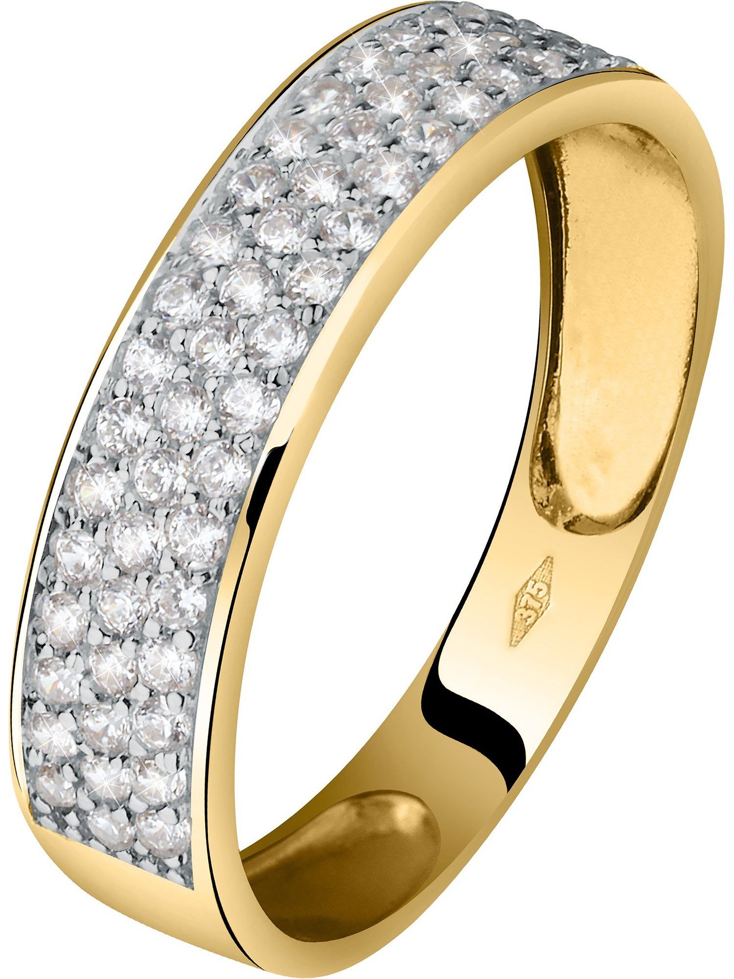 CHRIST Fingerring CHRIST Damen-Damenring 375er Gelbgold Zirkonia, Zirkonia