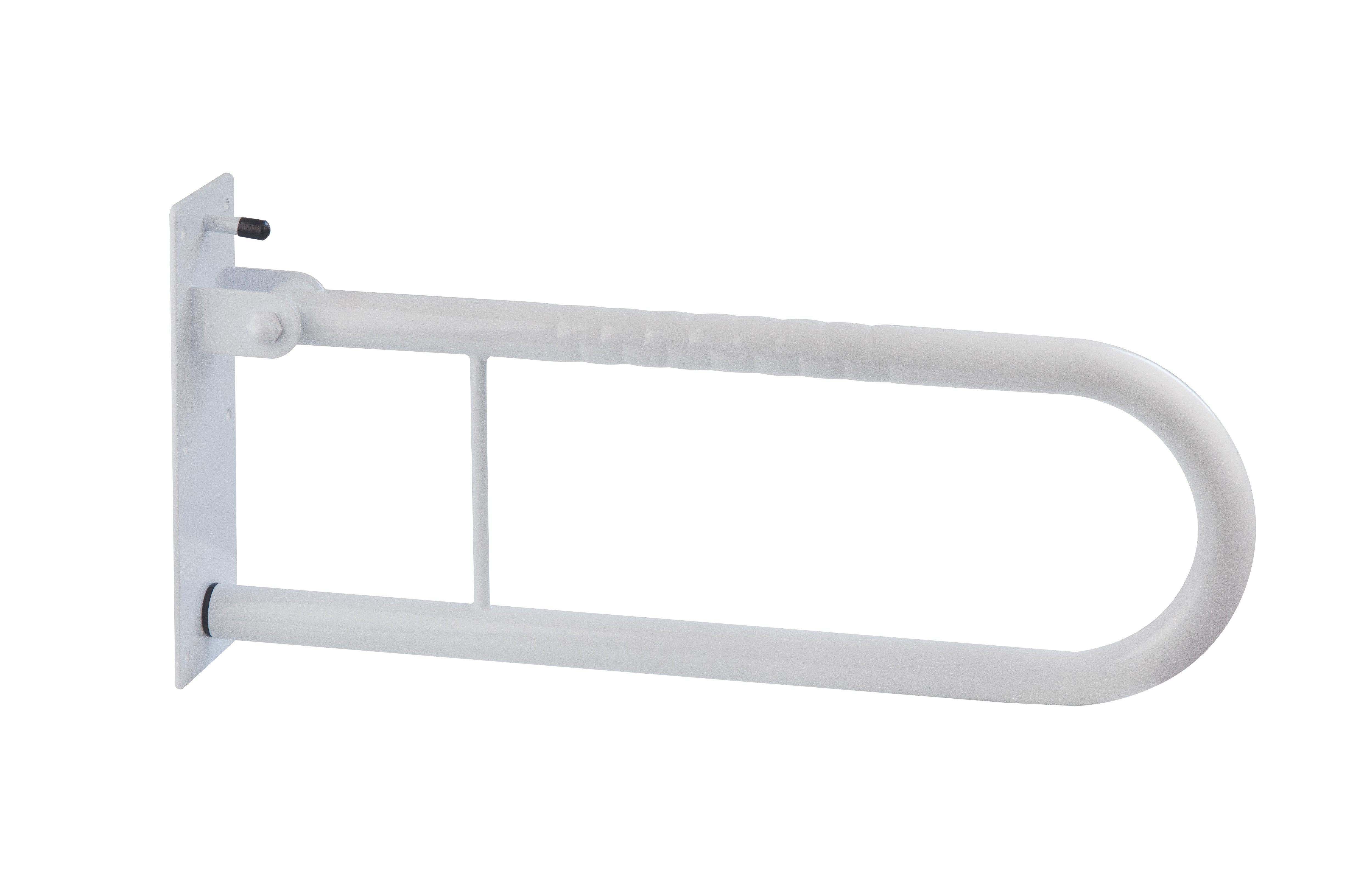 Sundo Homecare Stützklappgriff Sicherheits-Stützklappgriff Edelstahl WEIß 85 cm Stützklappgriff Halte, 85cm, Edelstahl, weiß beschichtet