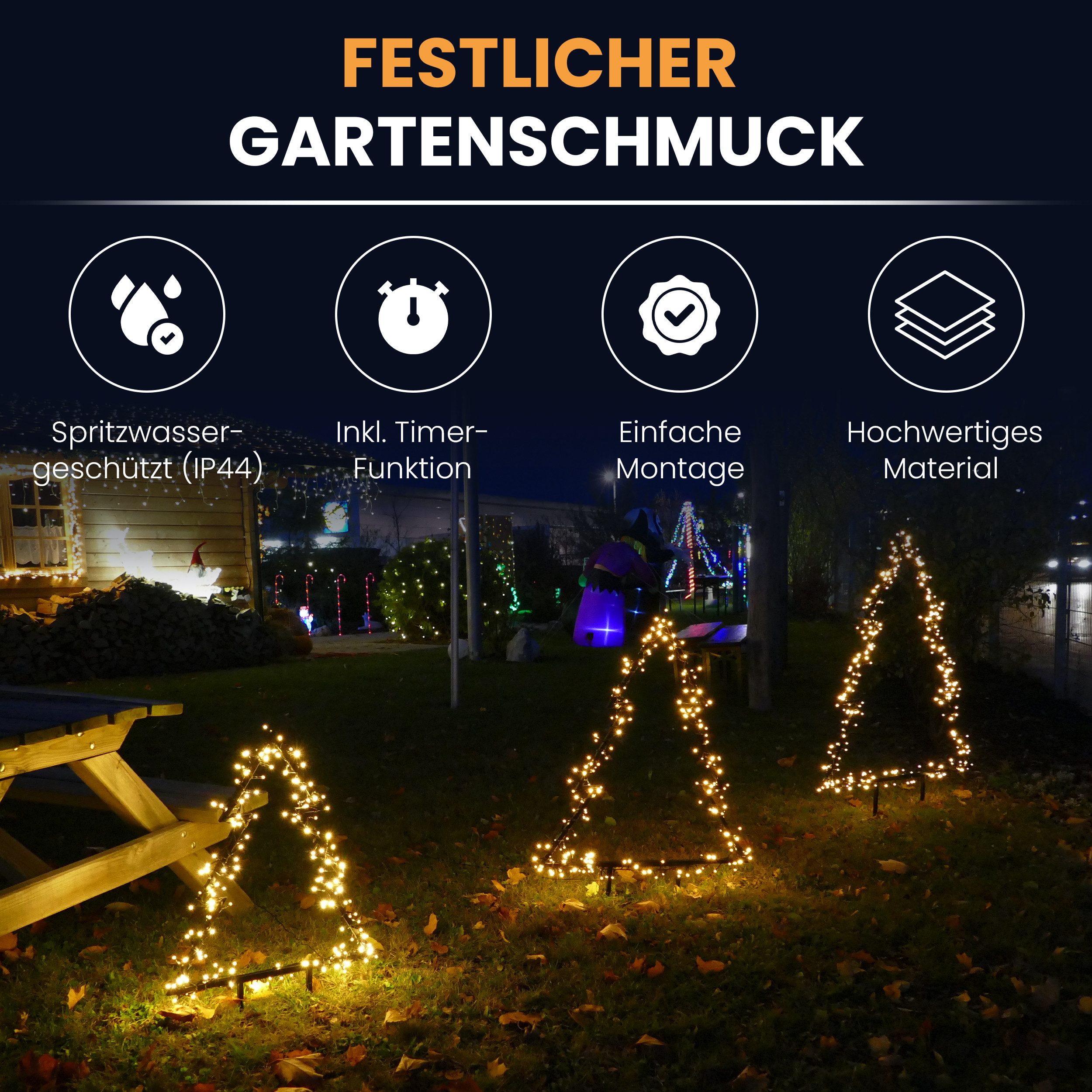 Gartenpirat LED Dekoobjekt Tanne Metallrahmen LED-Beleuchtung günstig online kaufen